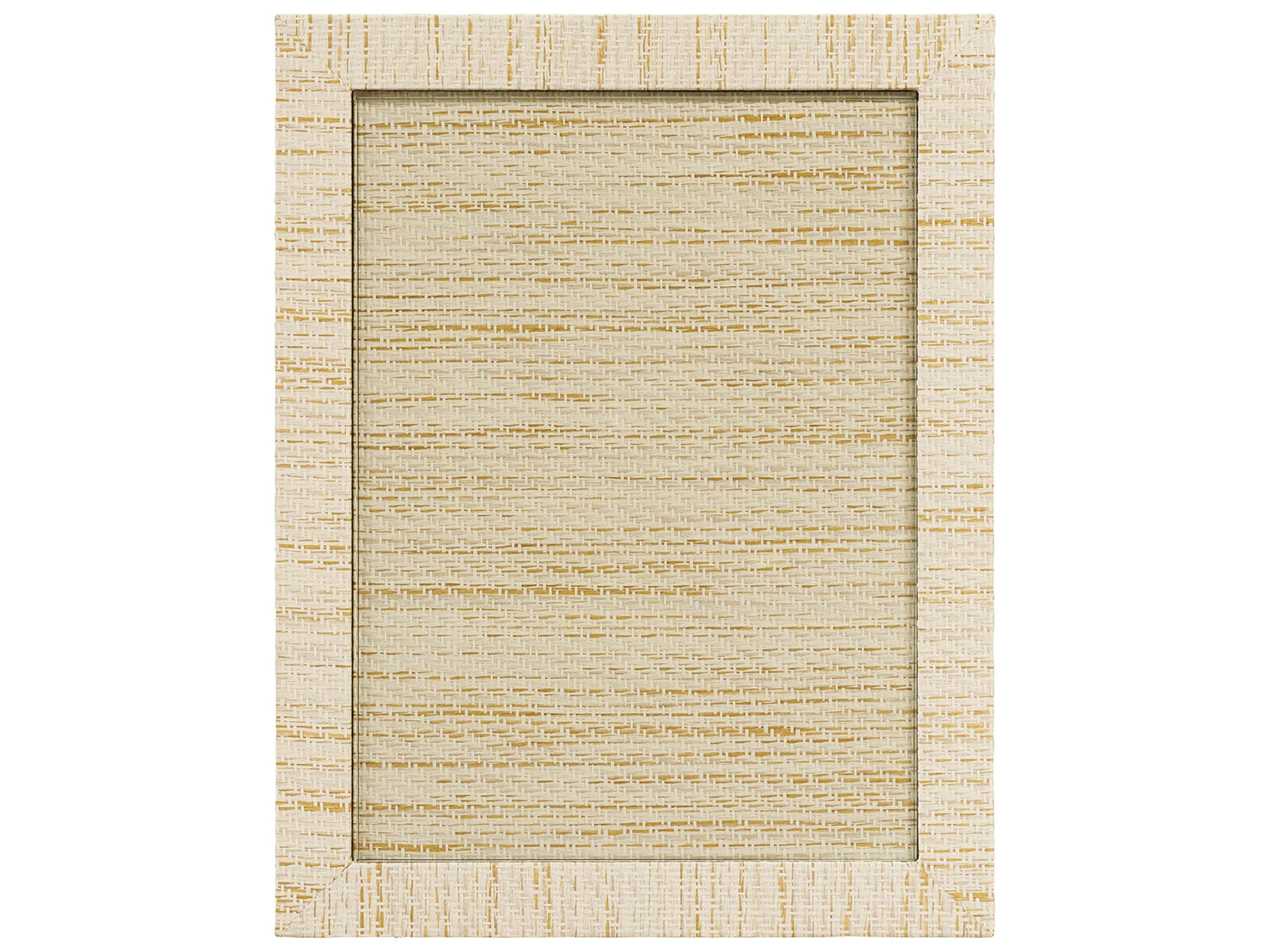 Mr. & Mrs. Howard Lane Rectangular Glass Rattan End Table