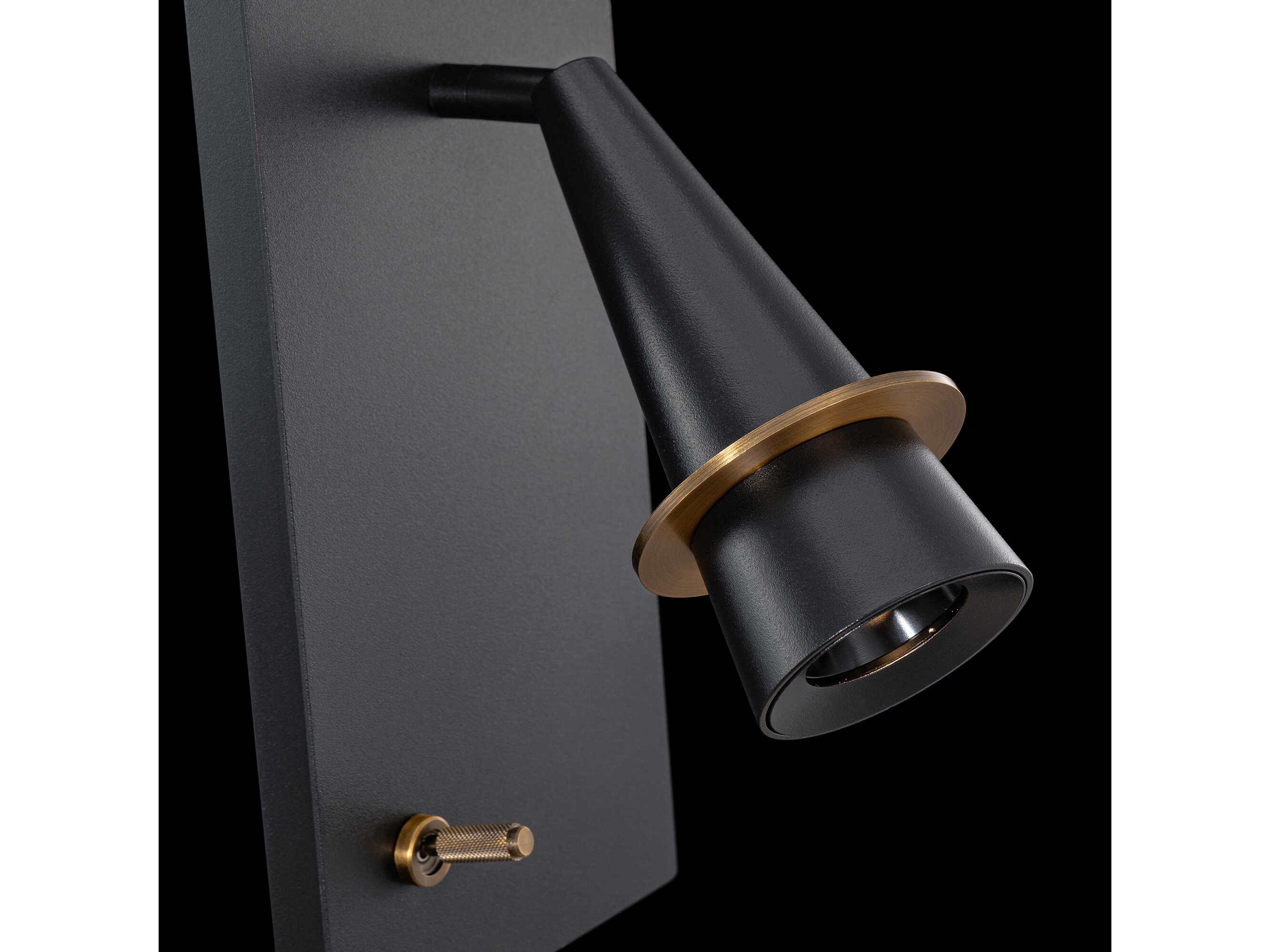 Modern Forms Wizard 1-Light Black Aged Brass Wall Sconce