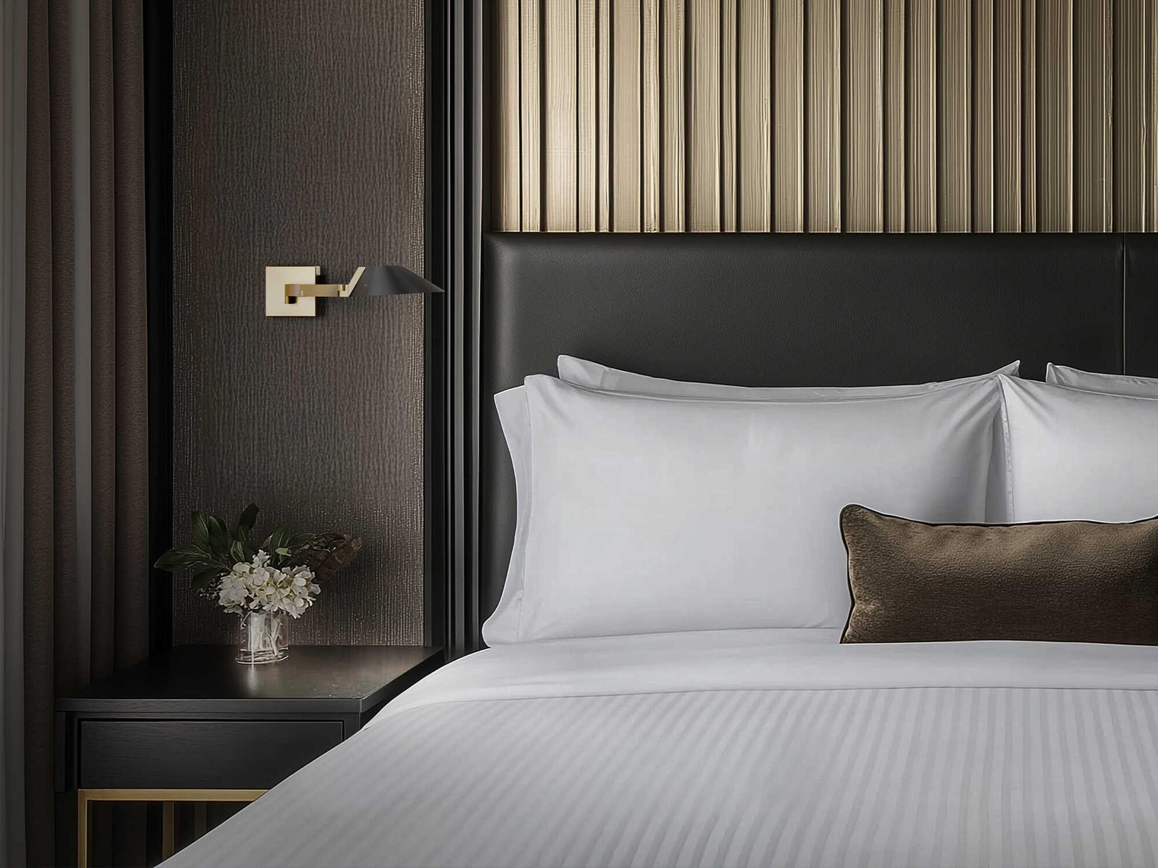 Modern Forms Pavilion 1-Light Black Aged Brass Swing Wall Sconce