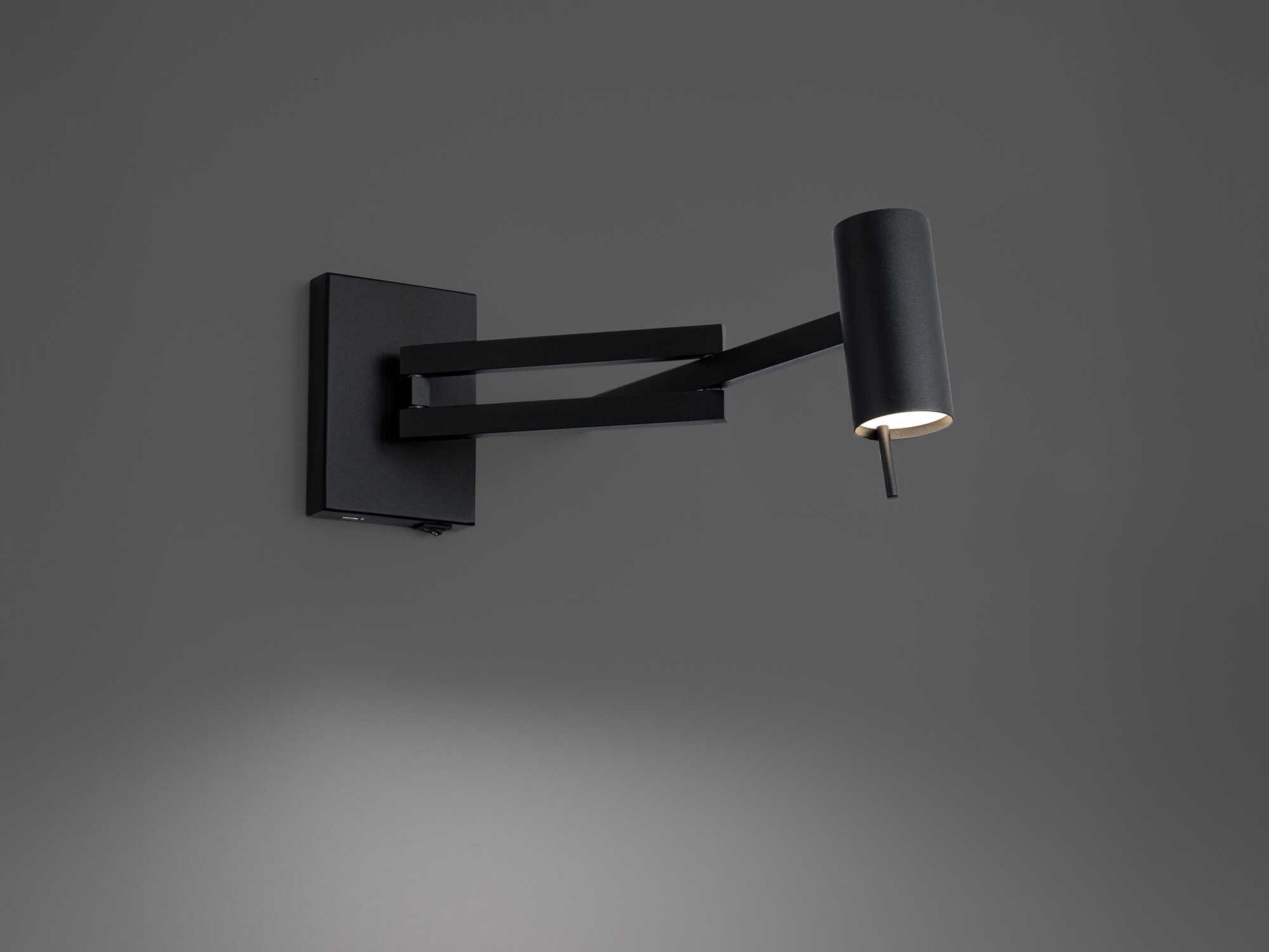 Modern Forms Gavel 1-Light Black Swing Wall Sconce