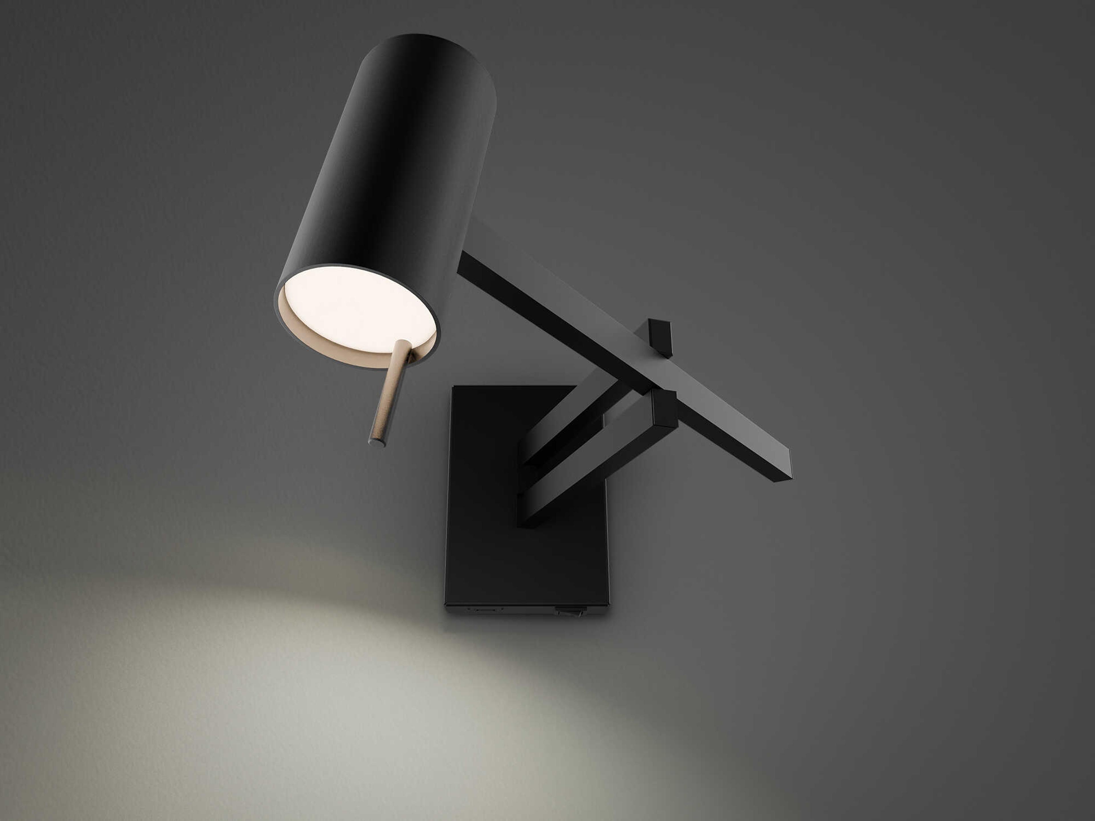 Modern Forms Gavel 1-Light Black Swing Wall Sconce