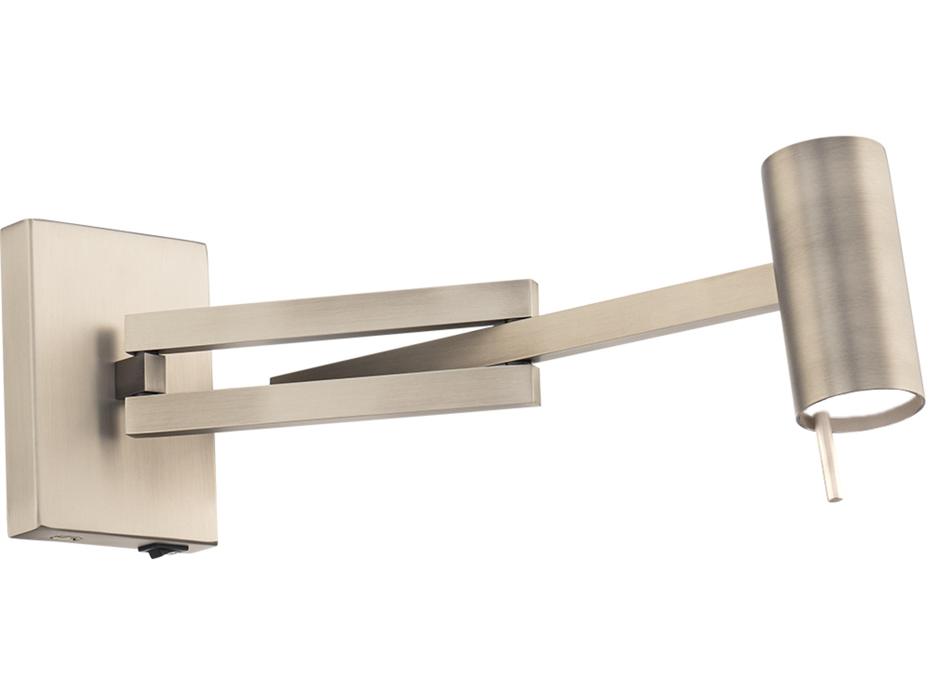 Modern Forms Gavel 1-Light Brushed Nickel Swing Wall Sconce