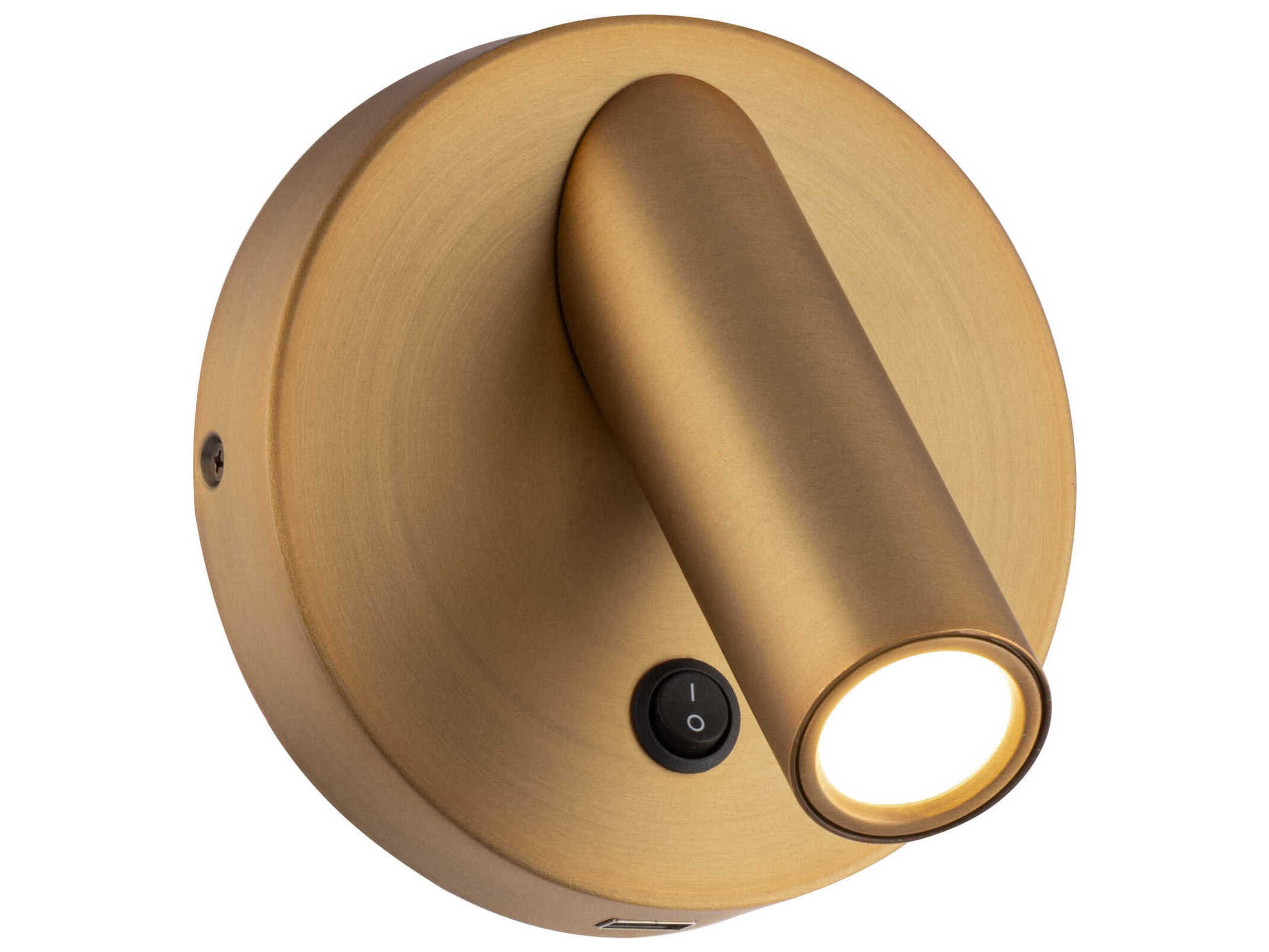 Aspire Wall Sconce Reading Light Aged Brass
