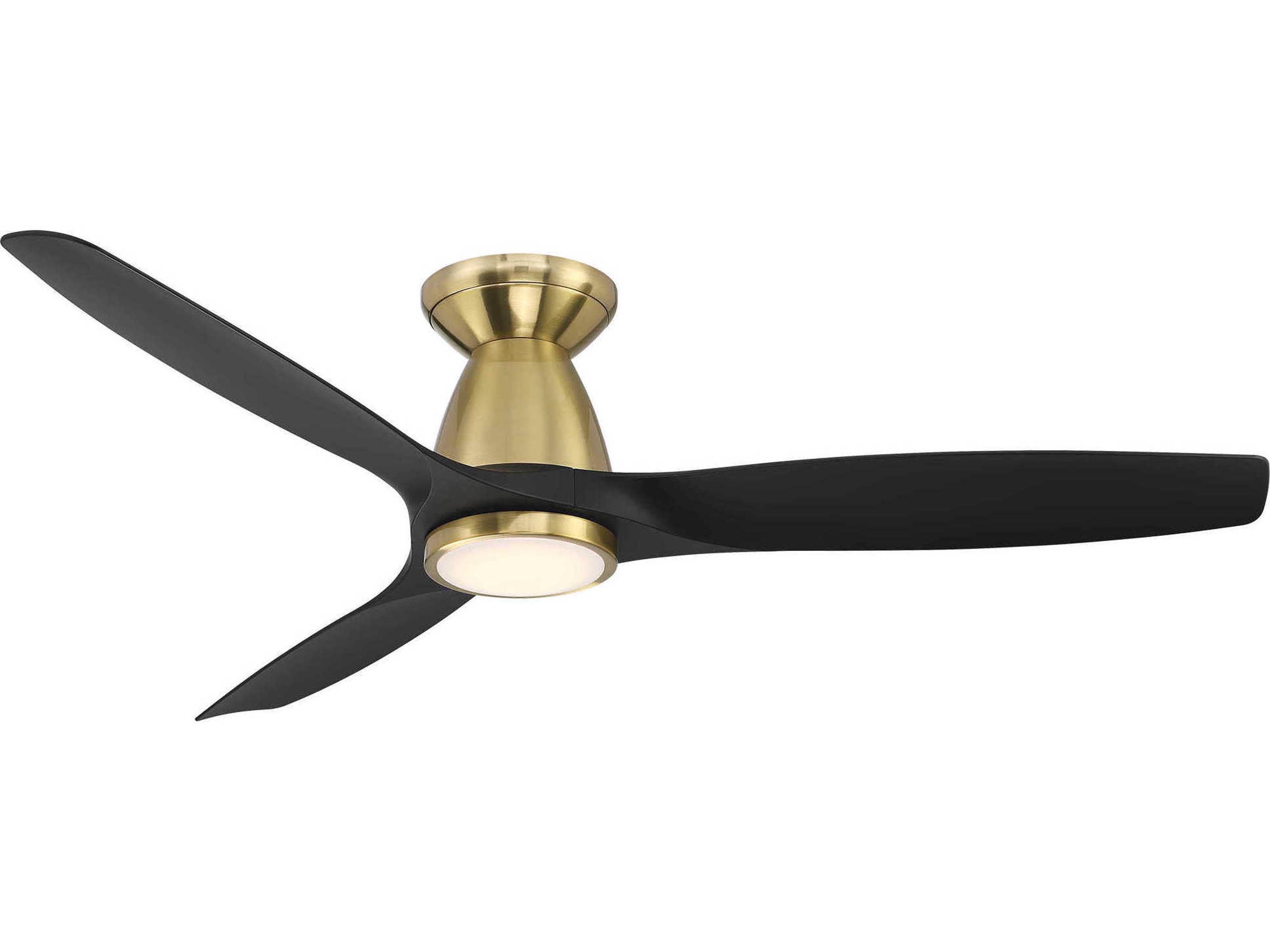 Skylark 54 Inch Flush Mount Smart Fan in Soft Brass and Matte Black