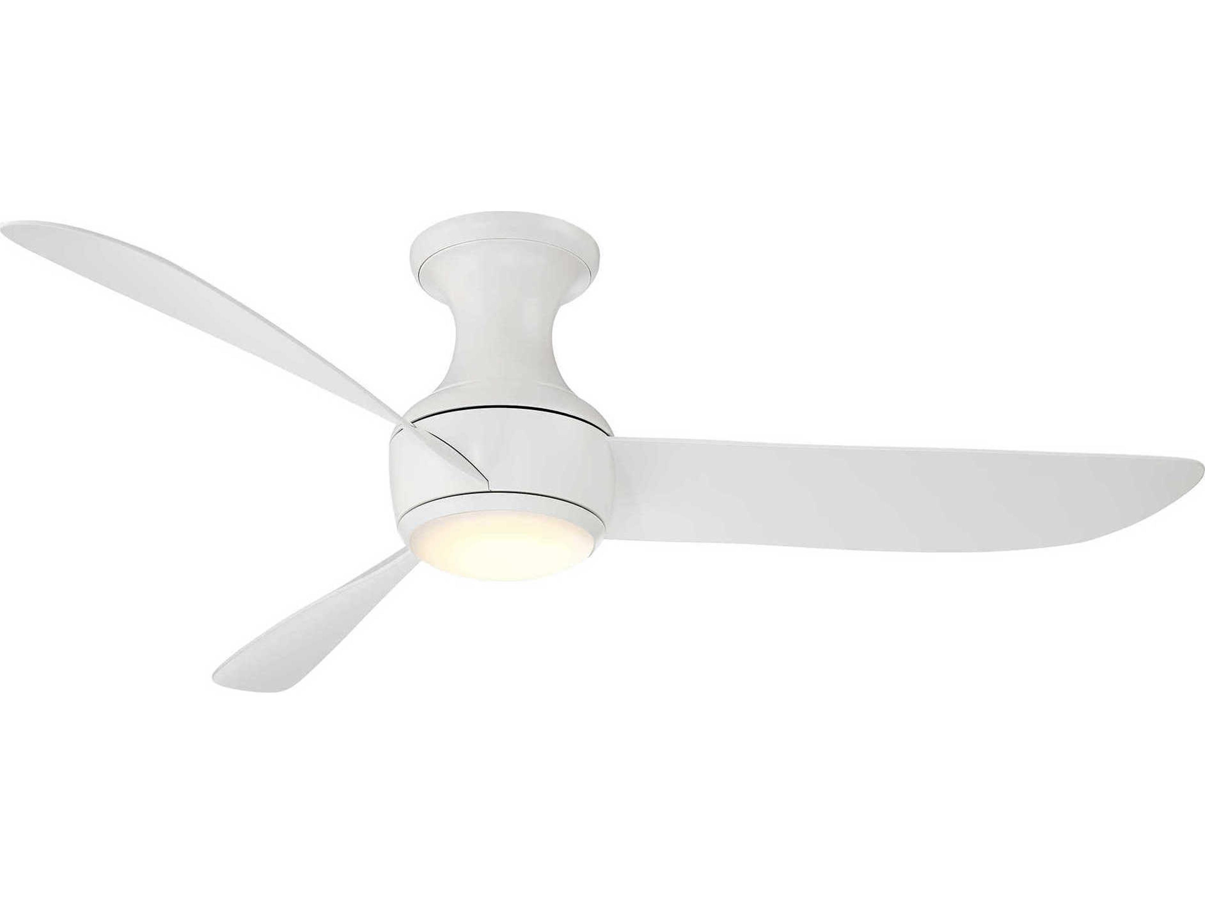 Corona 52 Inch Flush Mount Ceiling Fan in Matte White