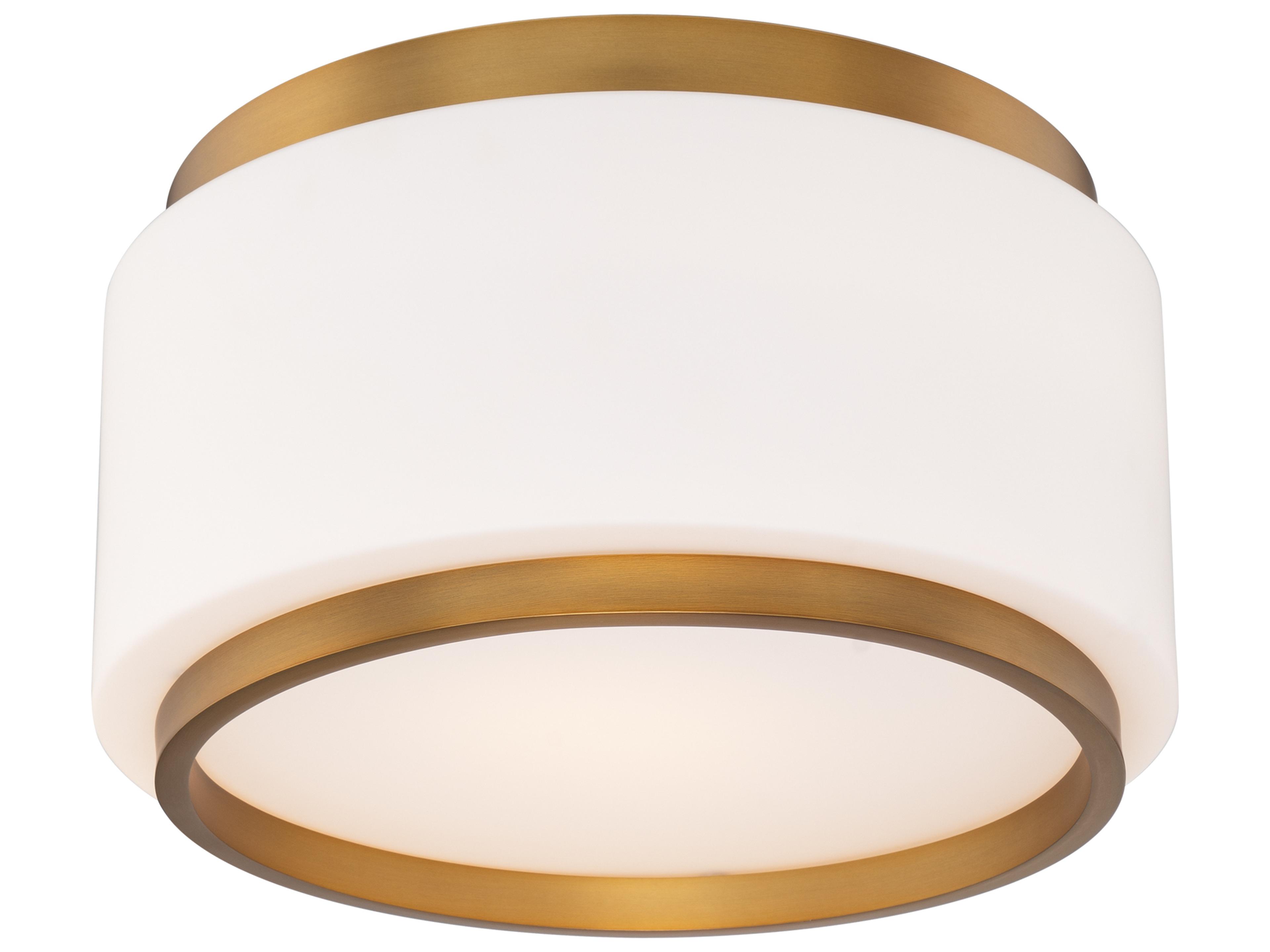 Preston 1-Light Aged Brass Drum Flush Mount