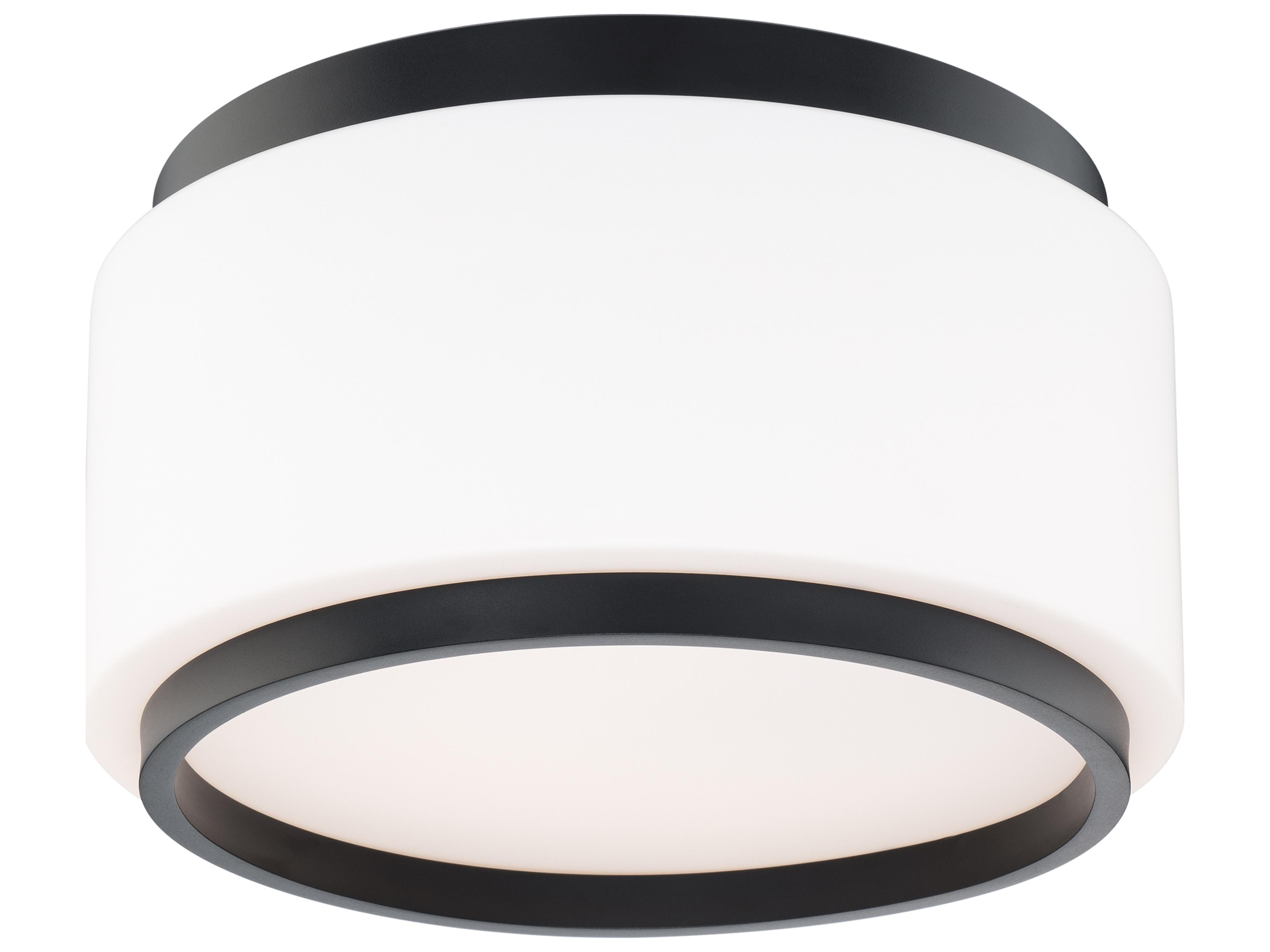 Modern Forms Preston 1-Light Black Drum Flush Mount