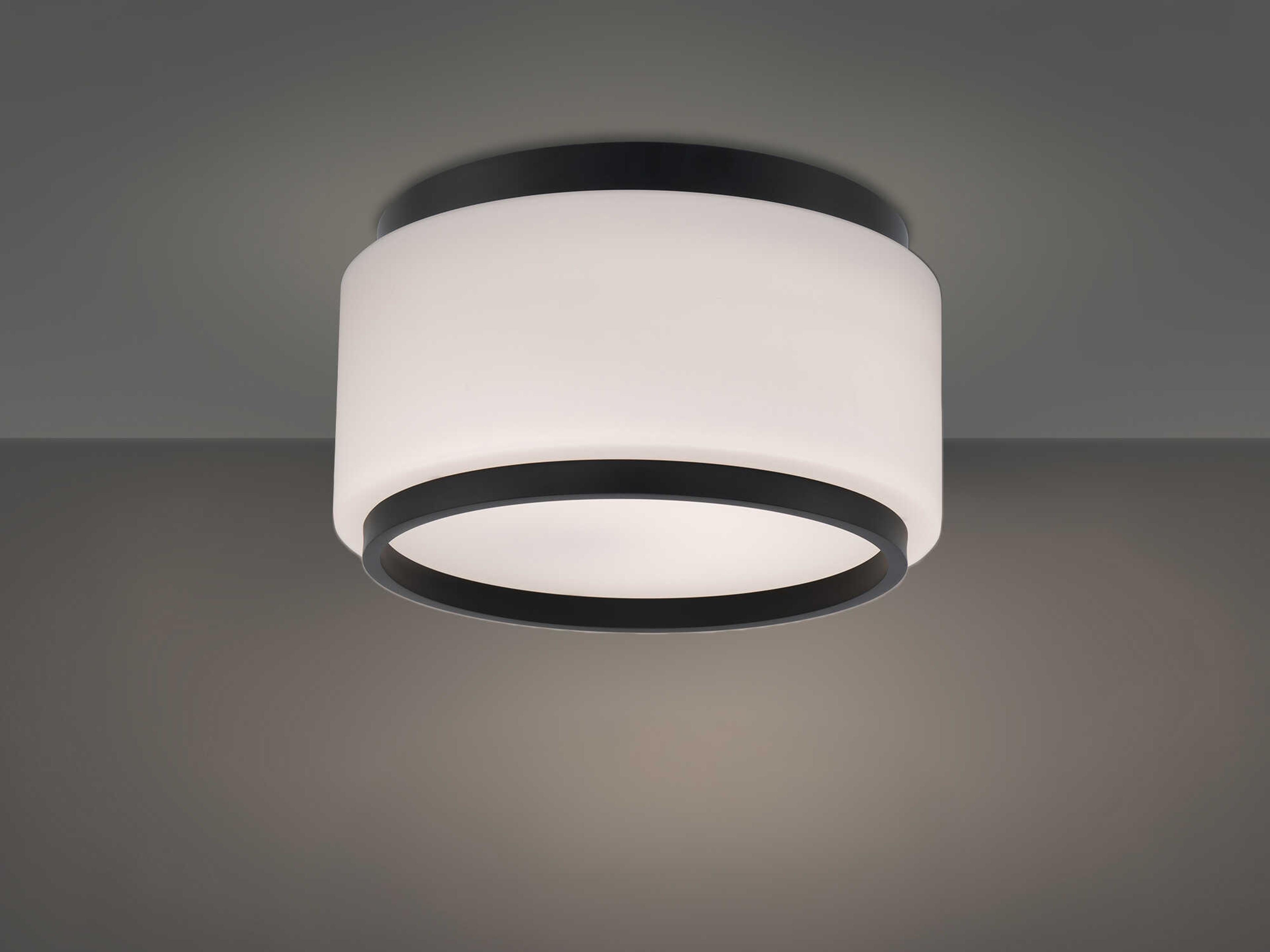 Modern Forms Preston 1-Light Black Drum Flush Mount