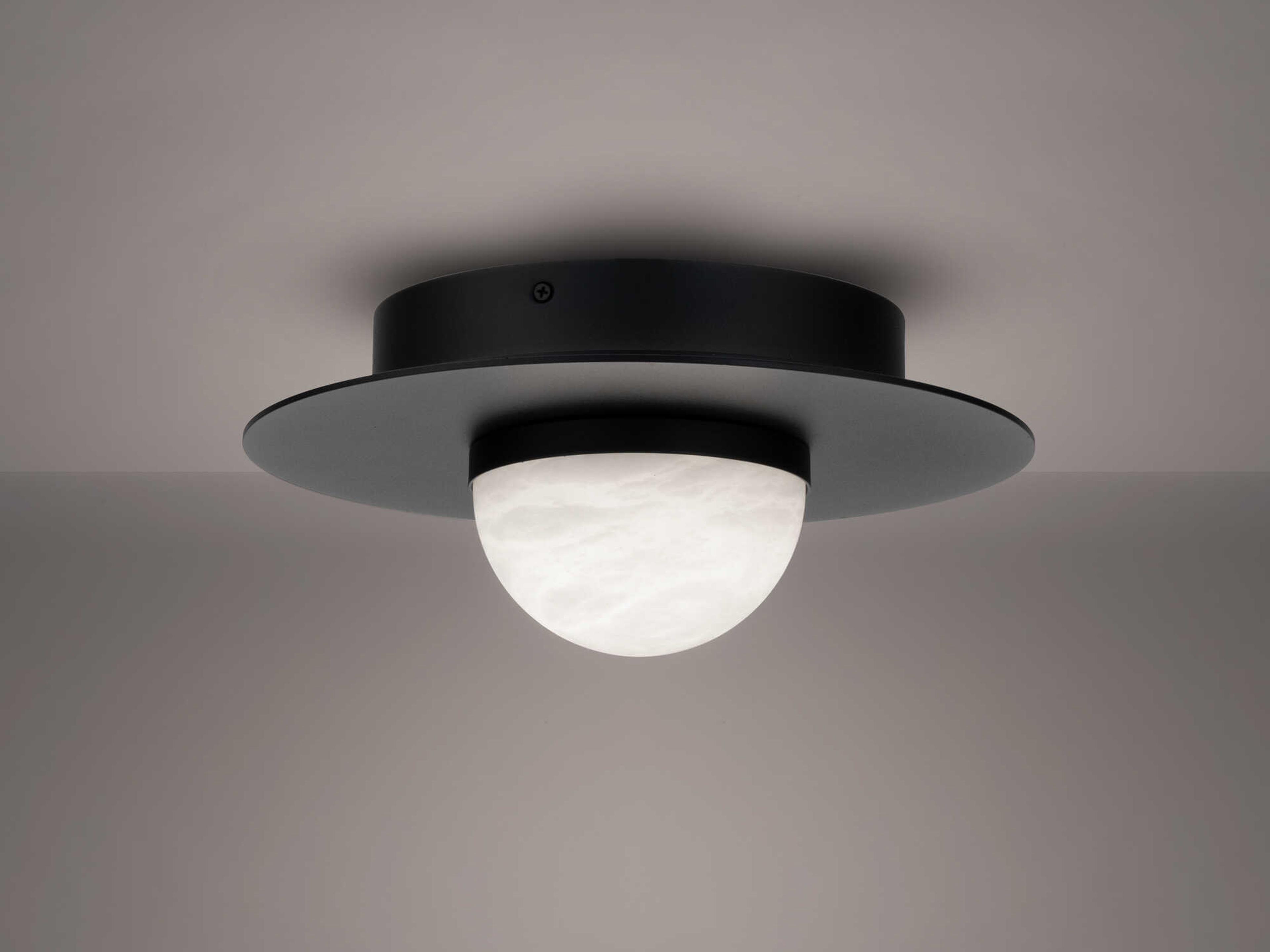 Modern Forms Landed 1-Light Black Globe Flush Mount