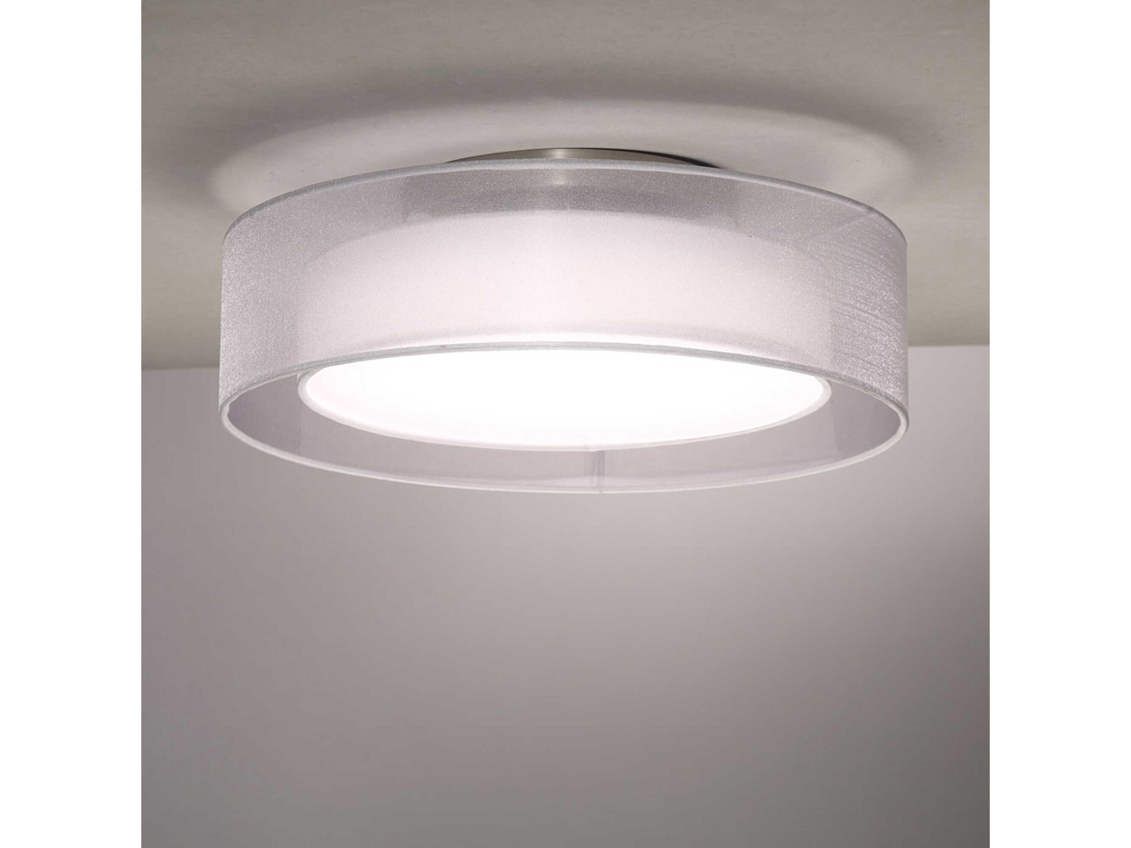 Modern Forms Metropolis 1-Light Brushed Nickel LED Drum Flush Mount