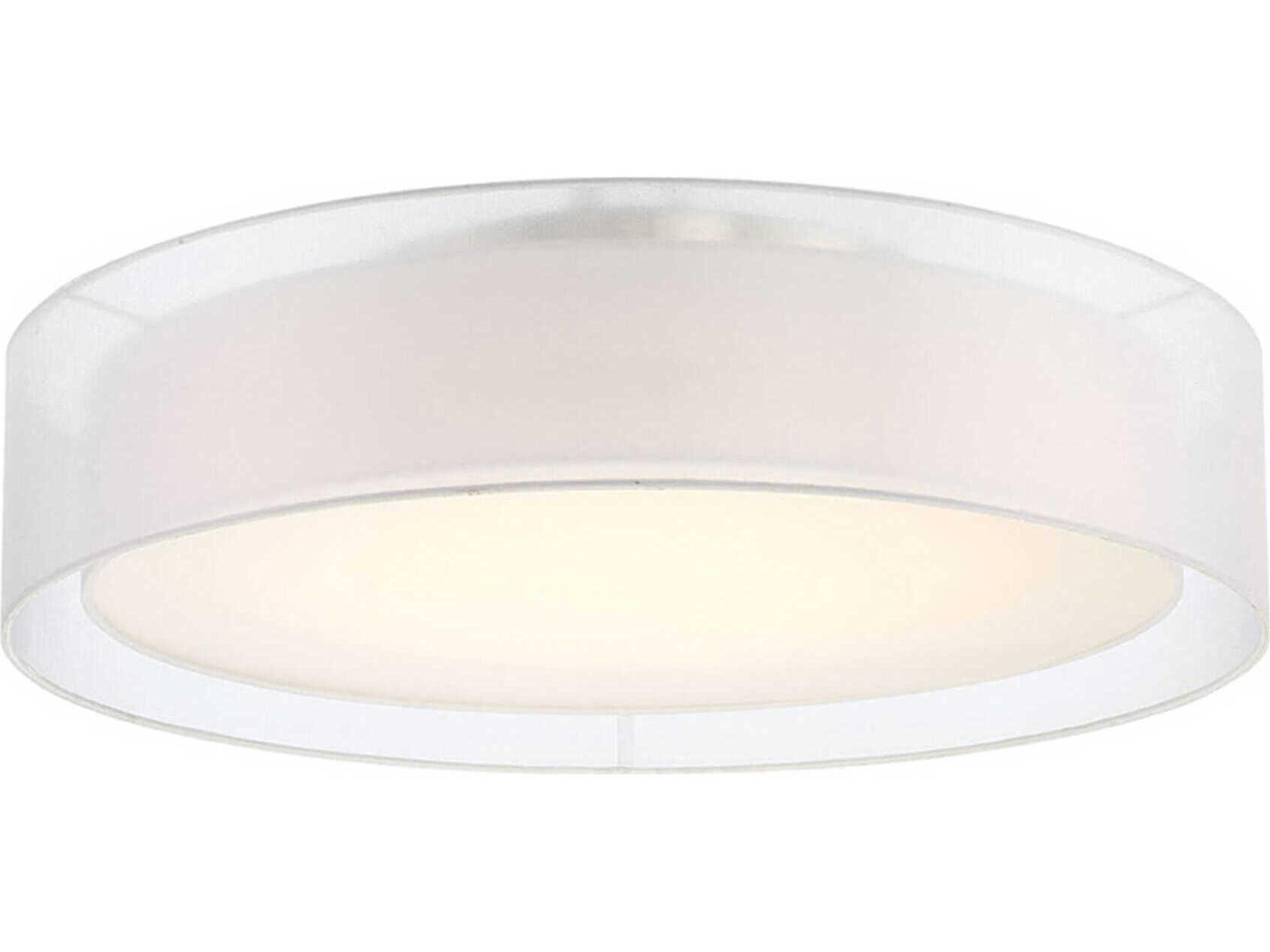 Metropolis 1-Light Brushed Nickel LED Drum Flush Mount