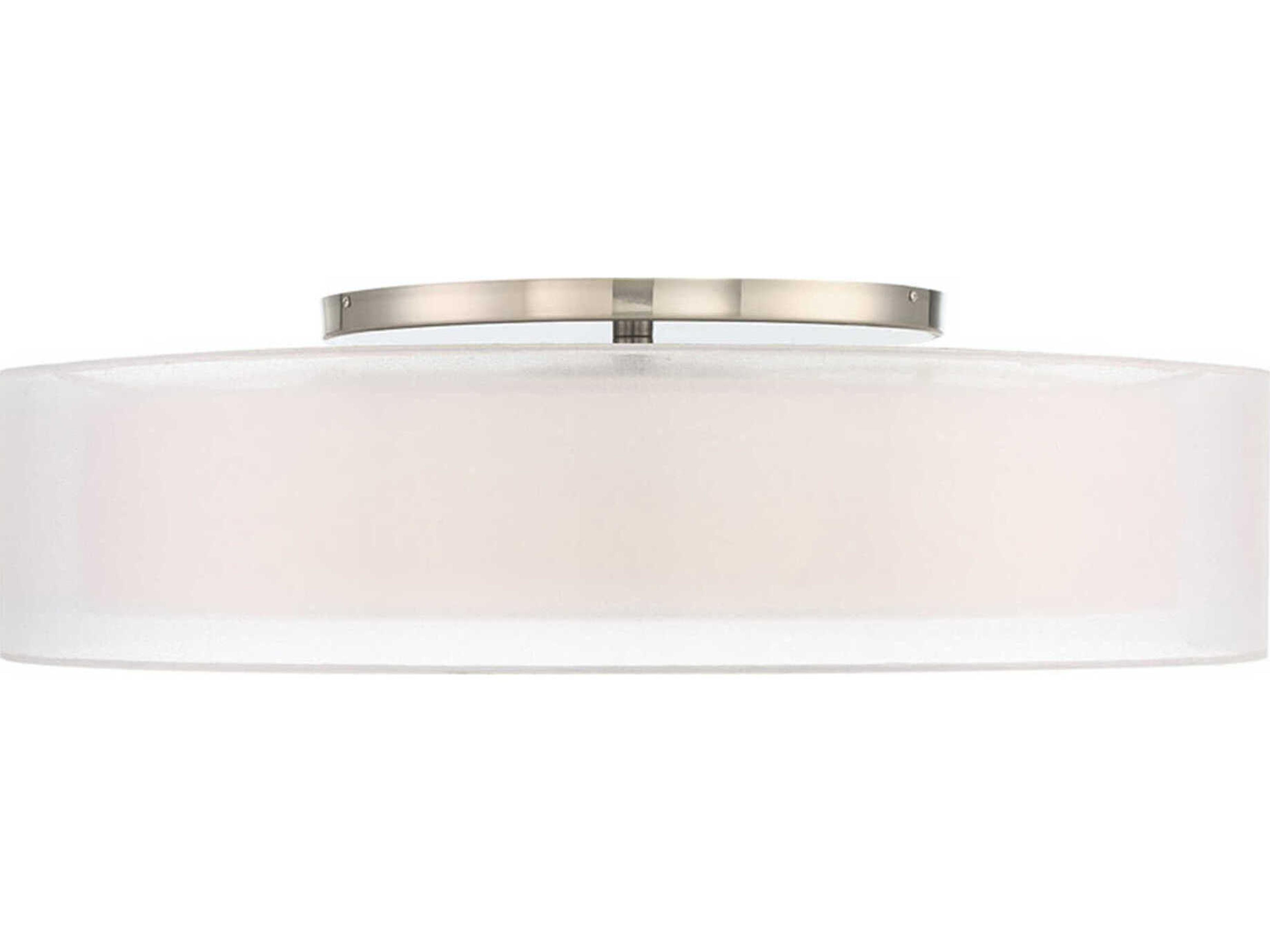 Modern Forms Metropolis 1-Light Brushed Nickel LED Drum Flush Mount