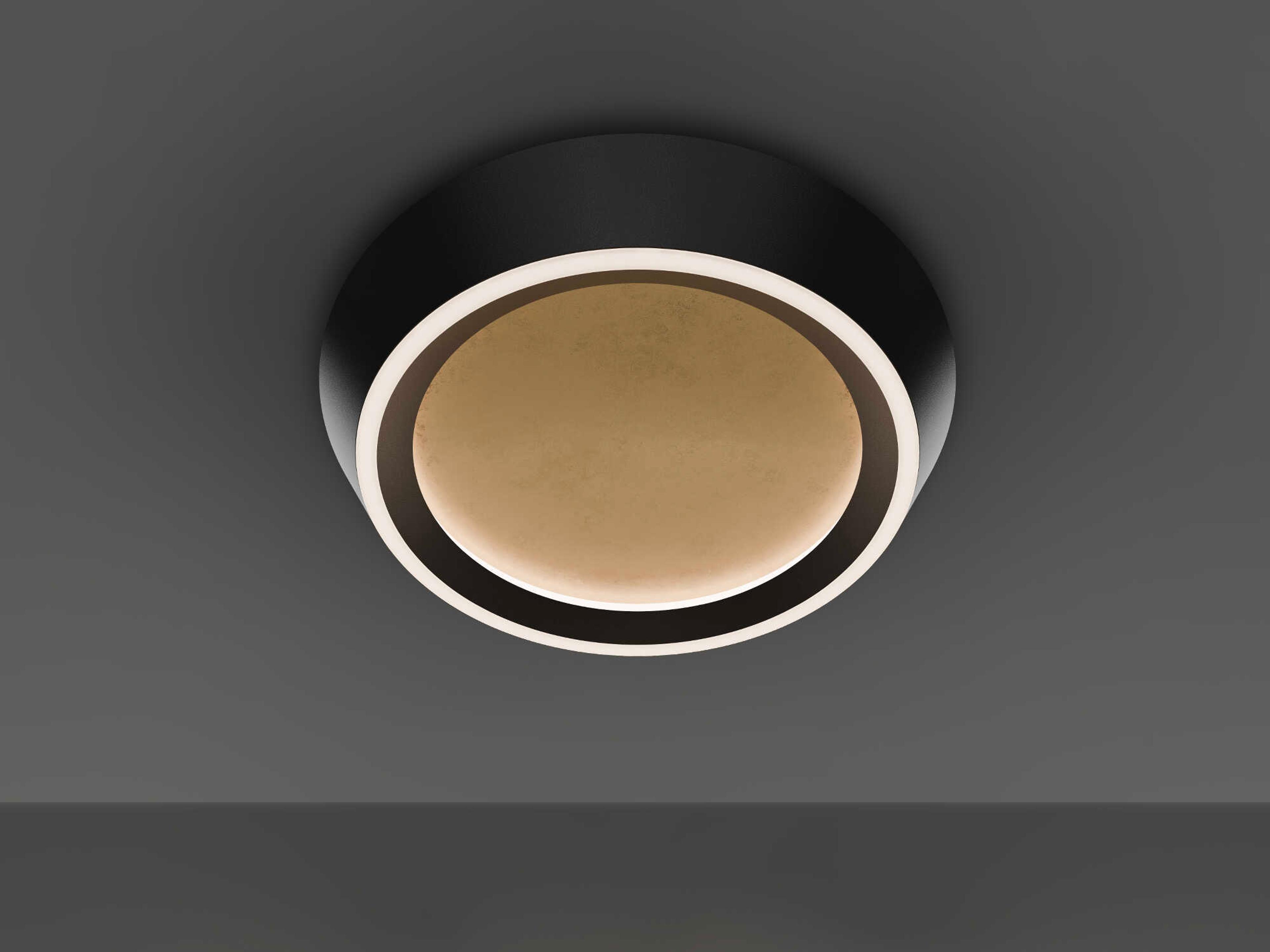 Modern Forms Tinzel 1-Light Black Gold Leaf Round Flush Mount