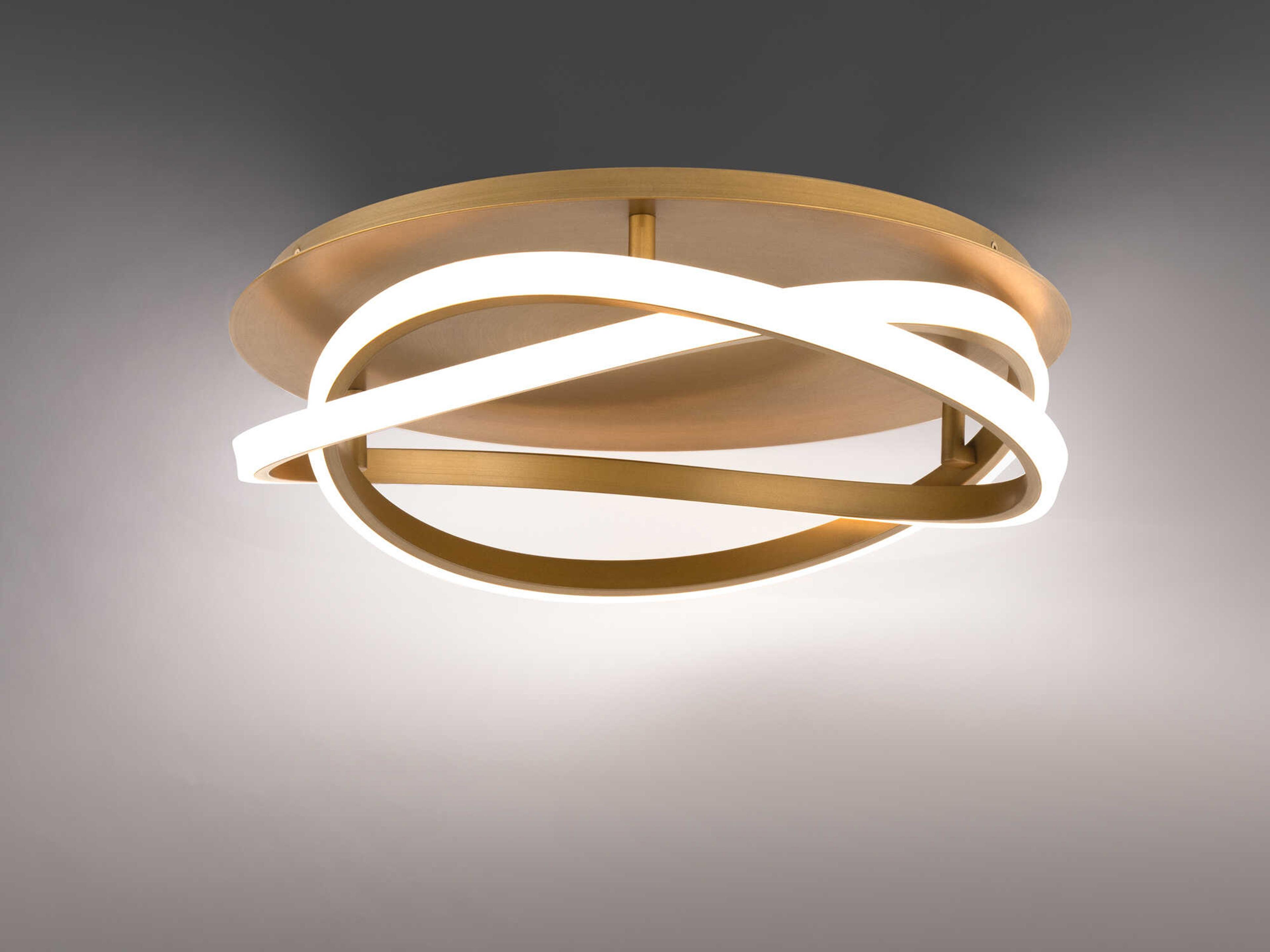 Modern Forms Veloce 1-Light Aged Brass Flush Mount
