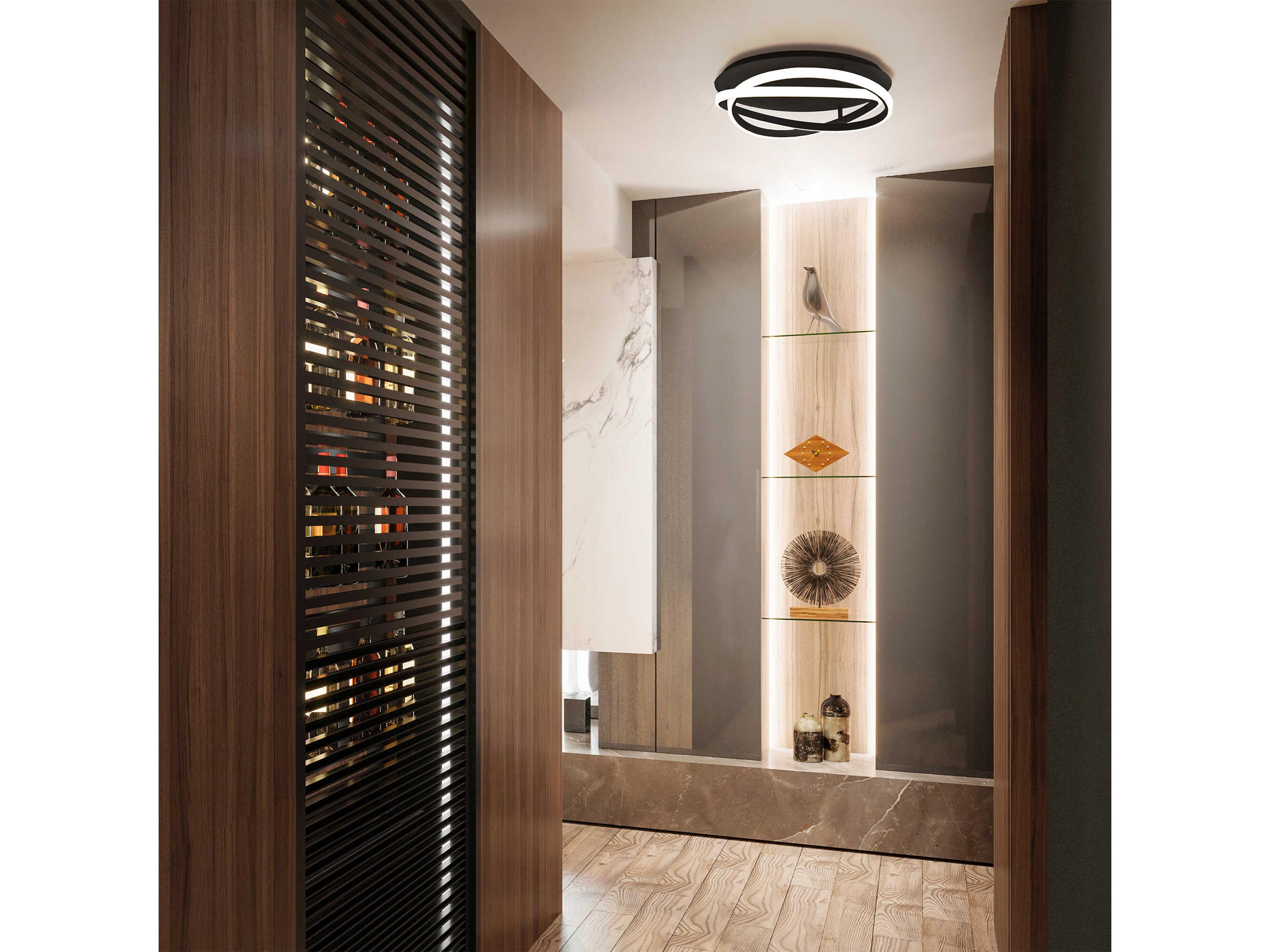 Modern Forms Veloce 1-Light Black LED Flush Mount