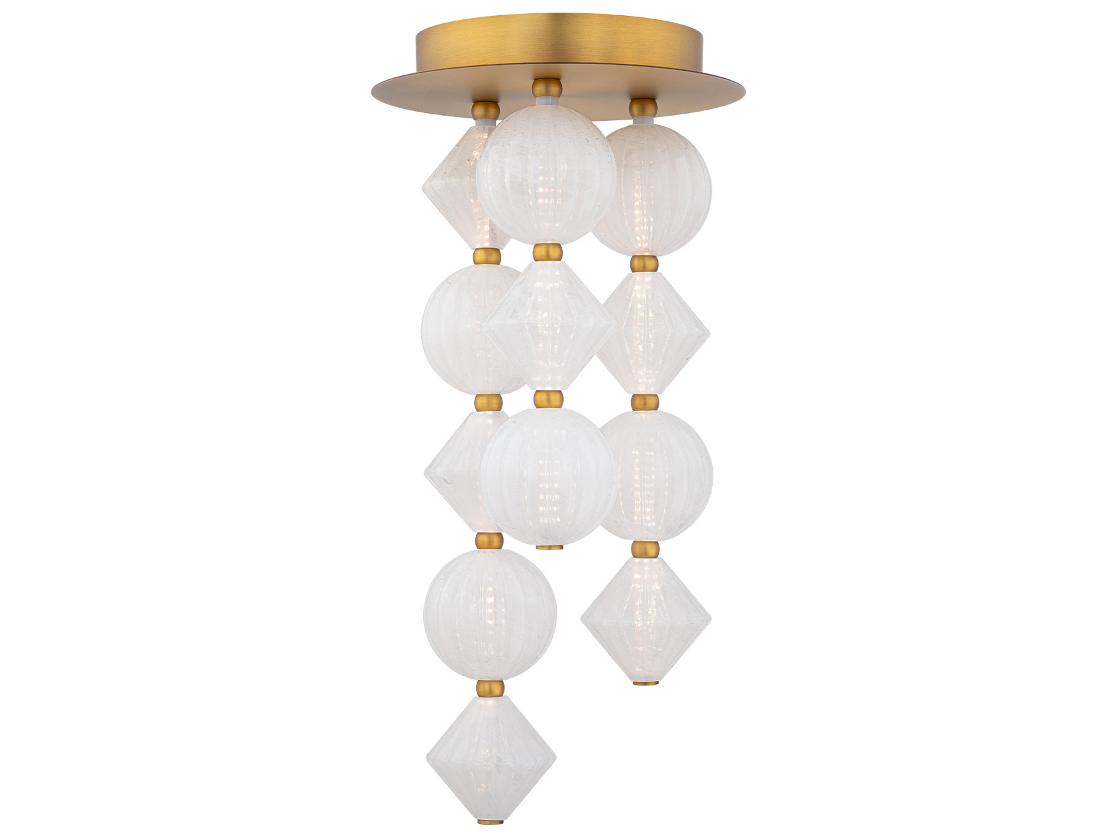Modern Forms Pearla 12-Light Aged Brass Geometric Semi Flush Mount