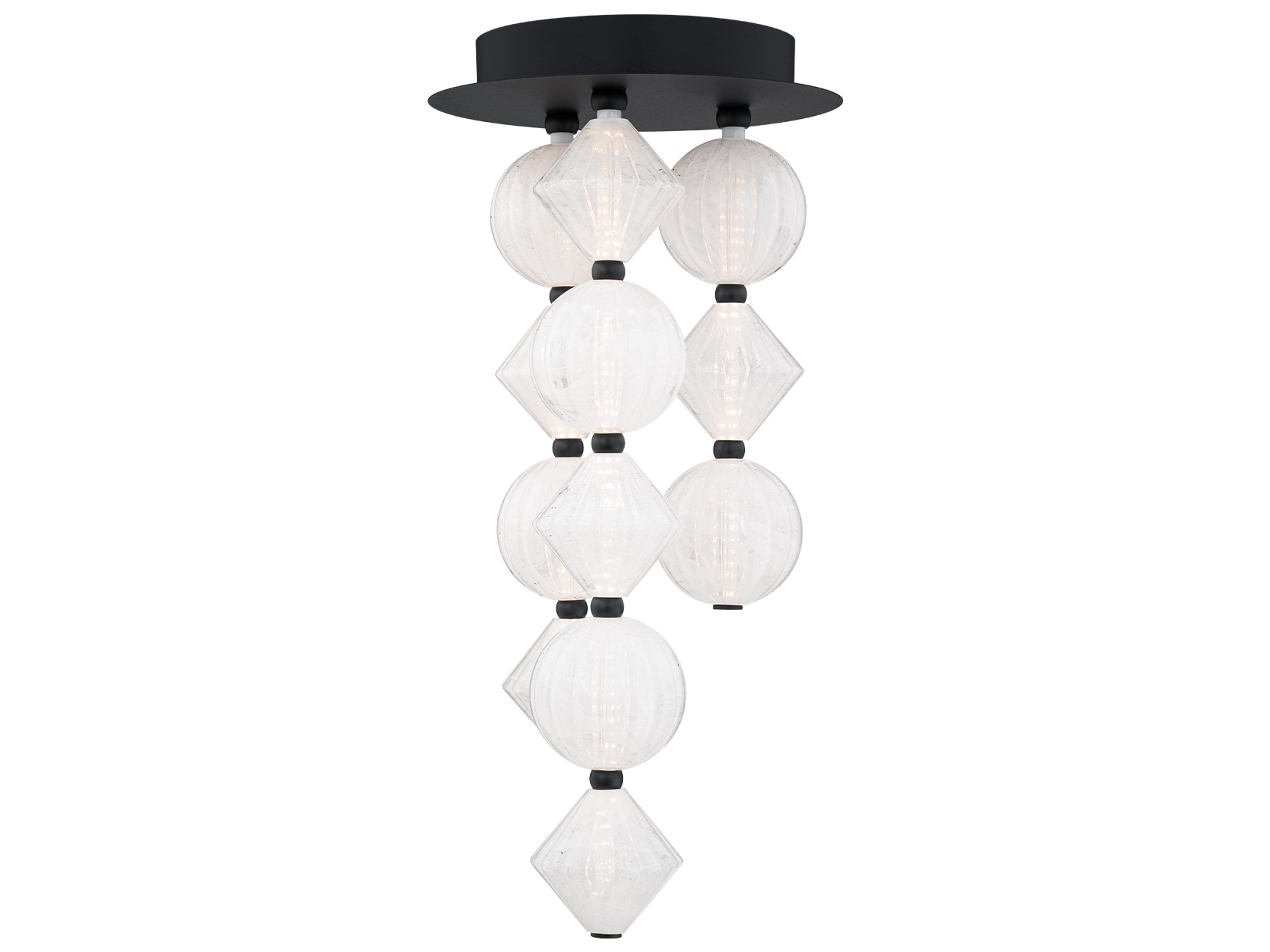 Modern Forms Pearla 12-Light Black Geometric Semi Flush Mount