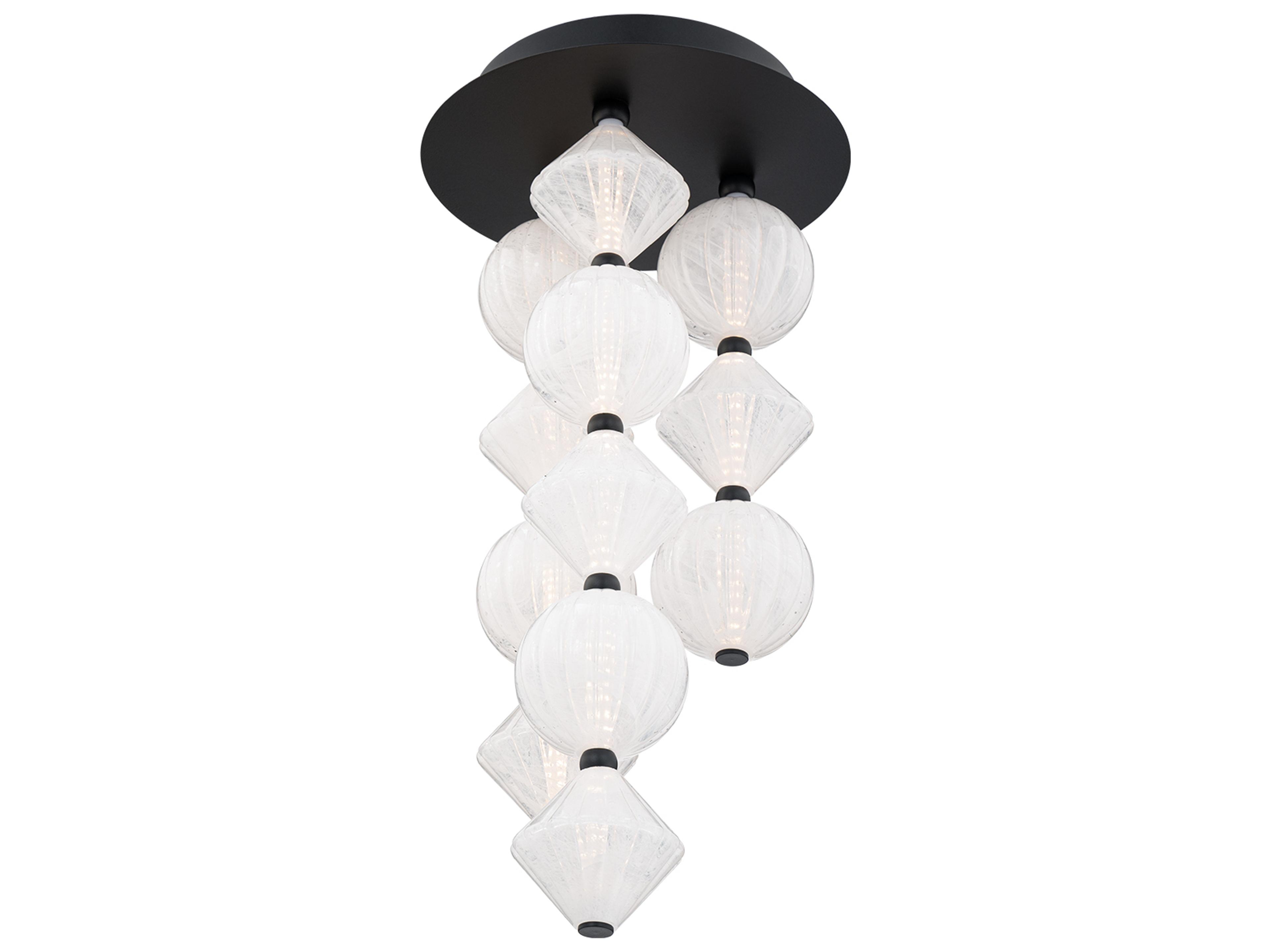 Modern Forms Pearla 12-Light Black Geometric Semi Flush Mount