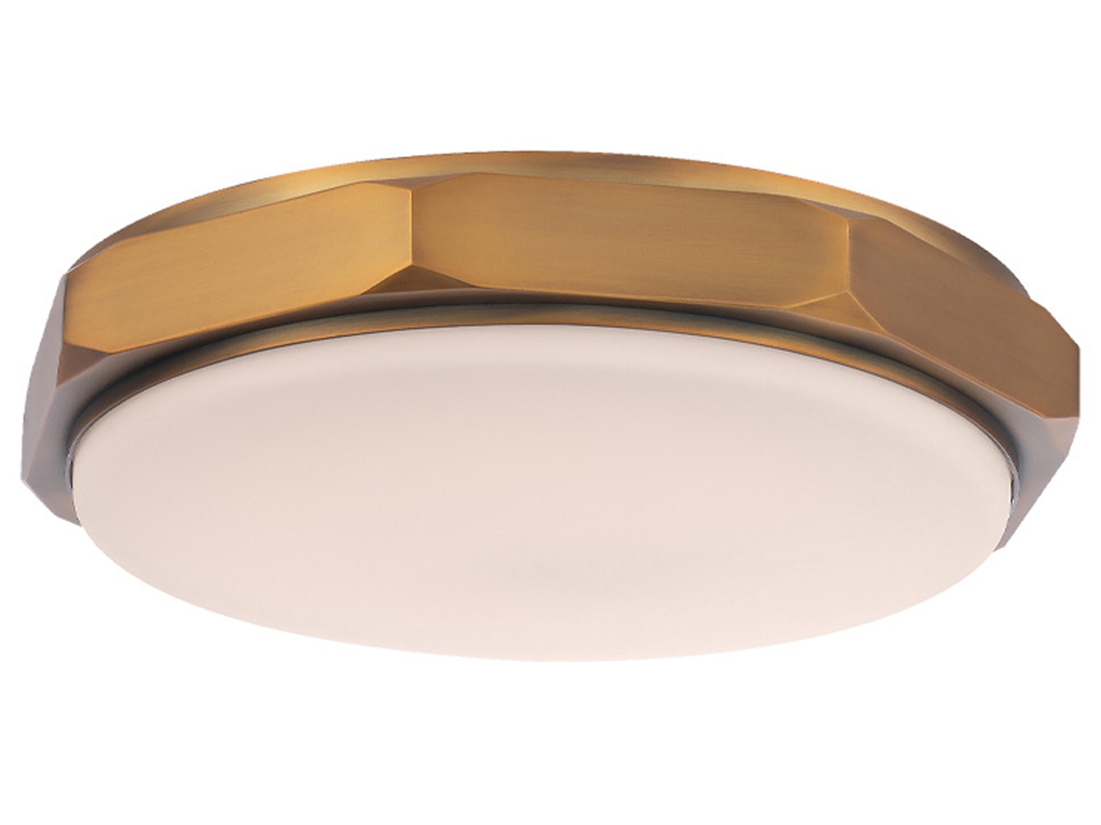 Grommet Round LED Flush Mount in Aged Brass