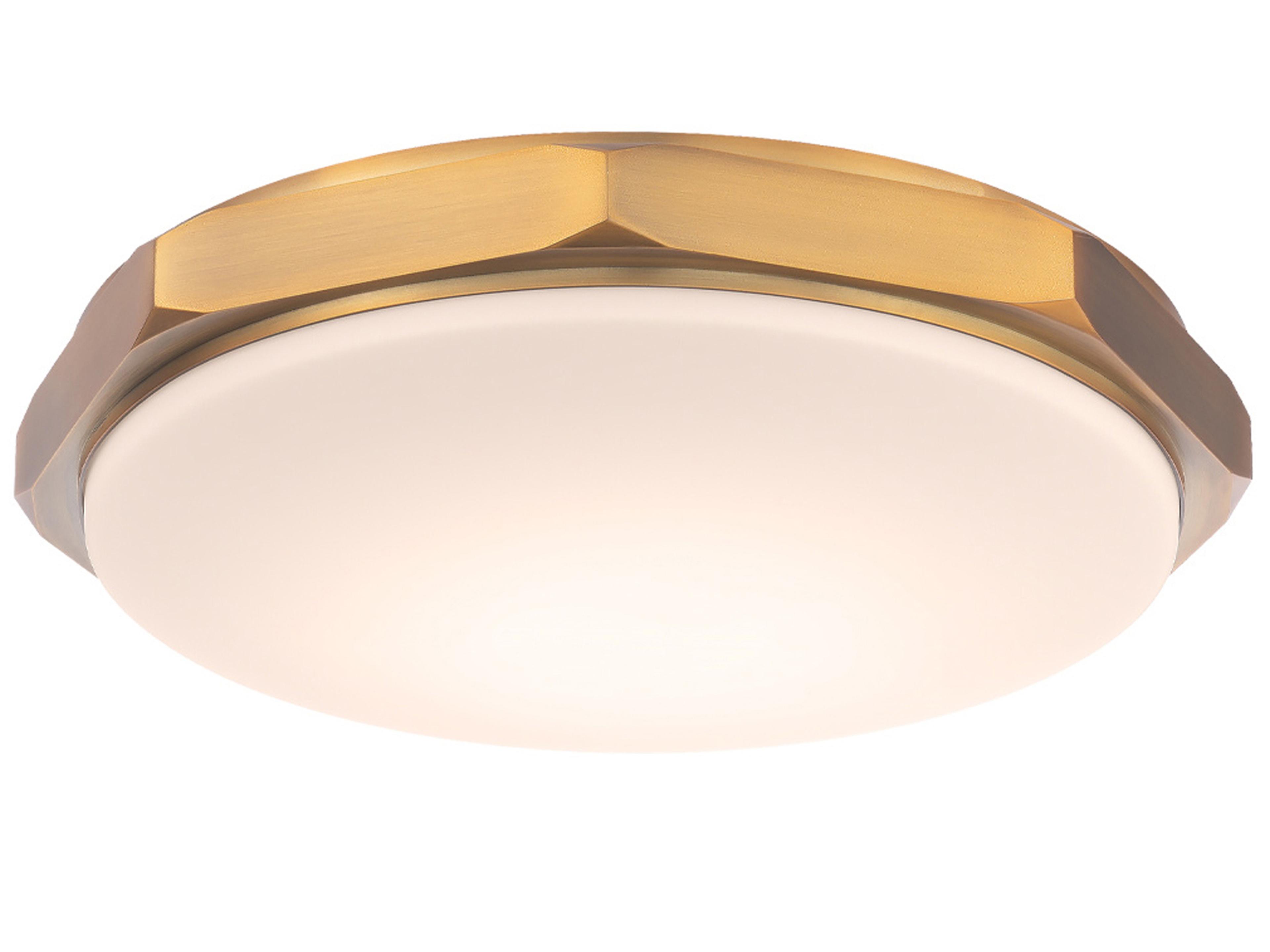Grommet 1-Light Aged Brass Glass LED Round Flush Mount