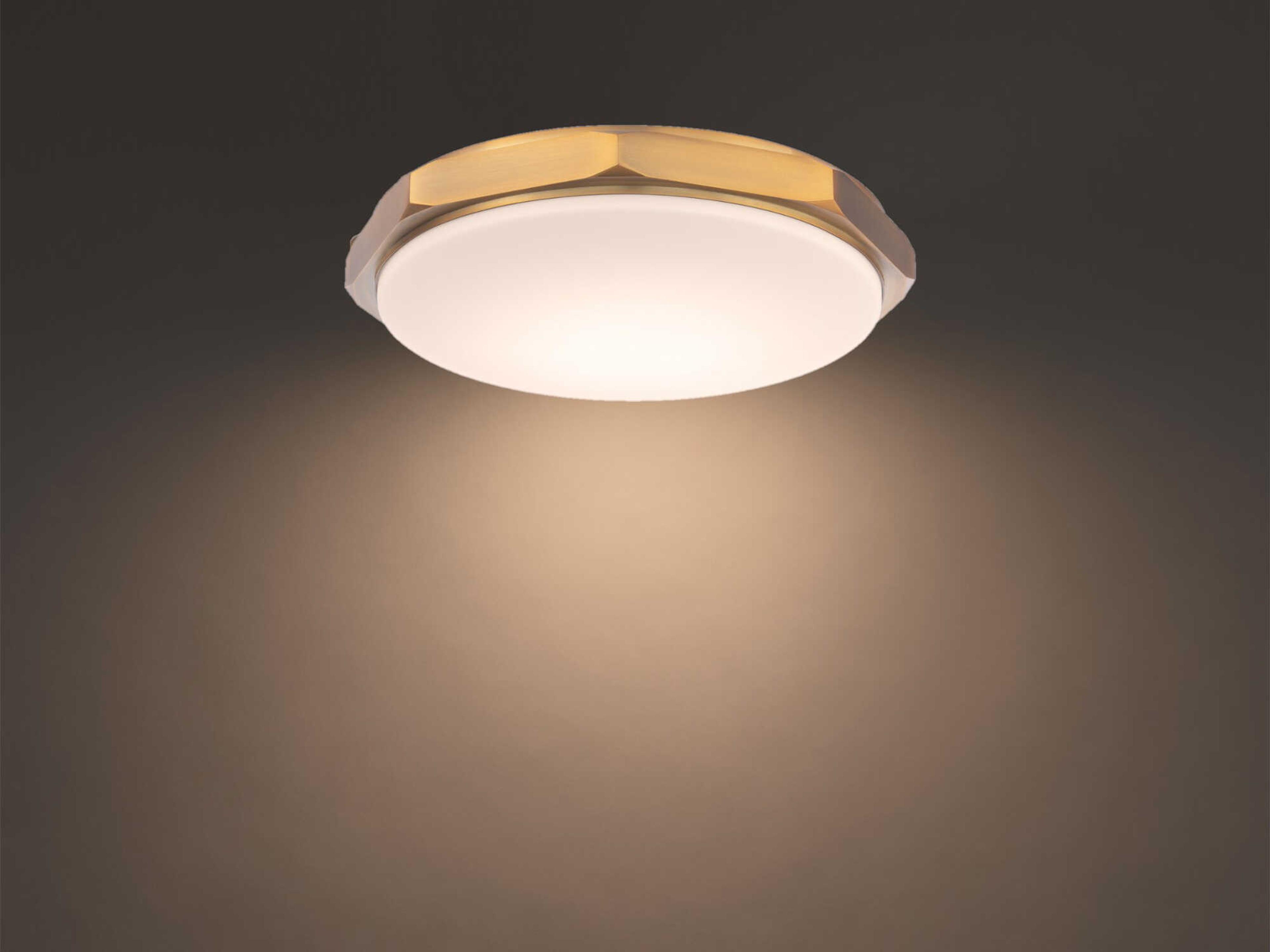 Modern Forms Grommet 1-Light Aged Brass Glass LED Round Flush Mount