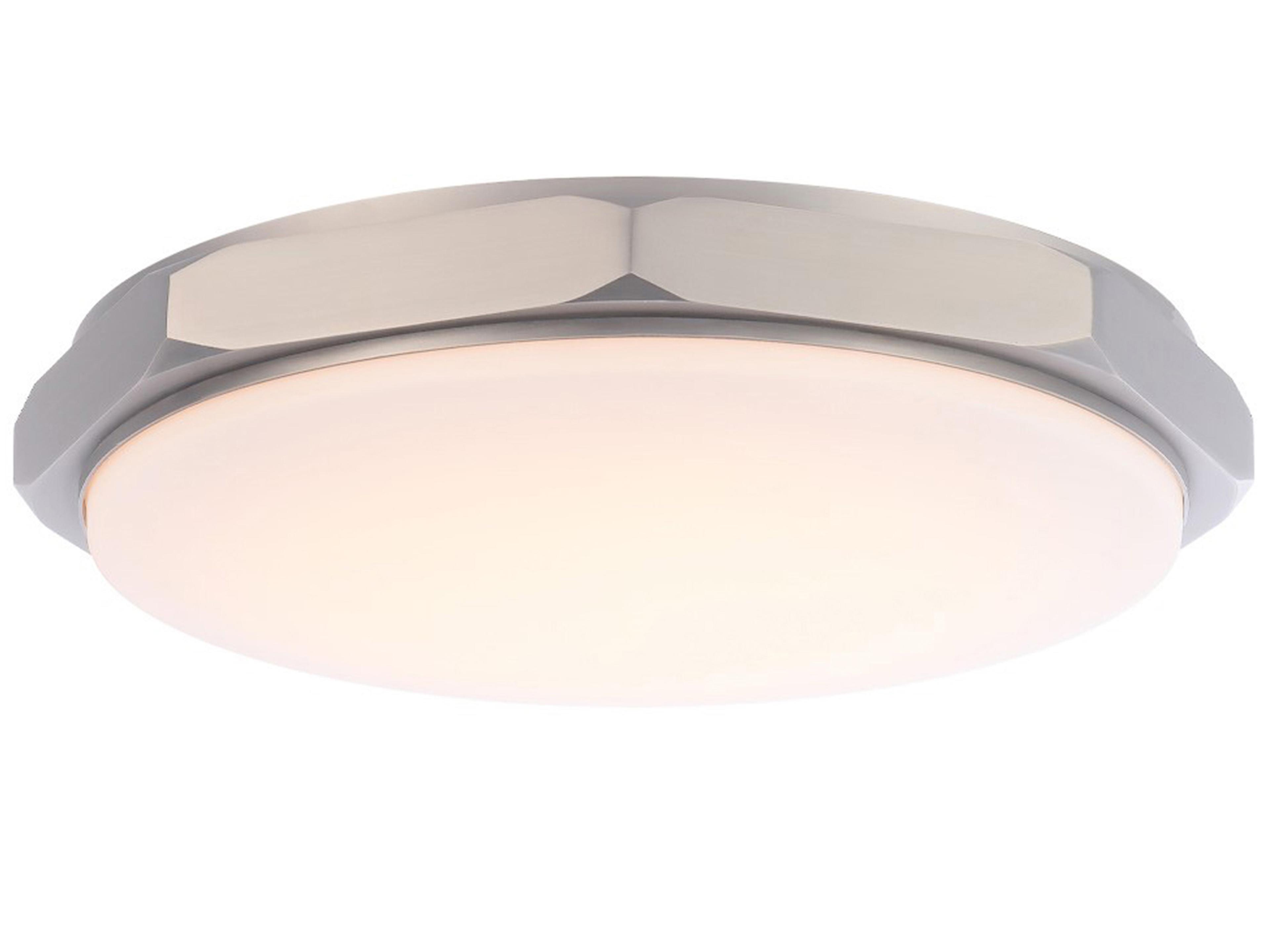 Modern Forms Grommet 1-Light Brushed Nickel Glass LED Round Flush Mount