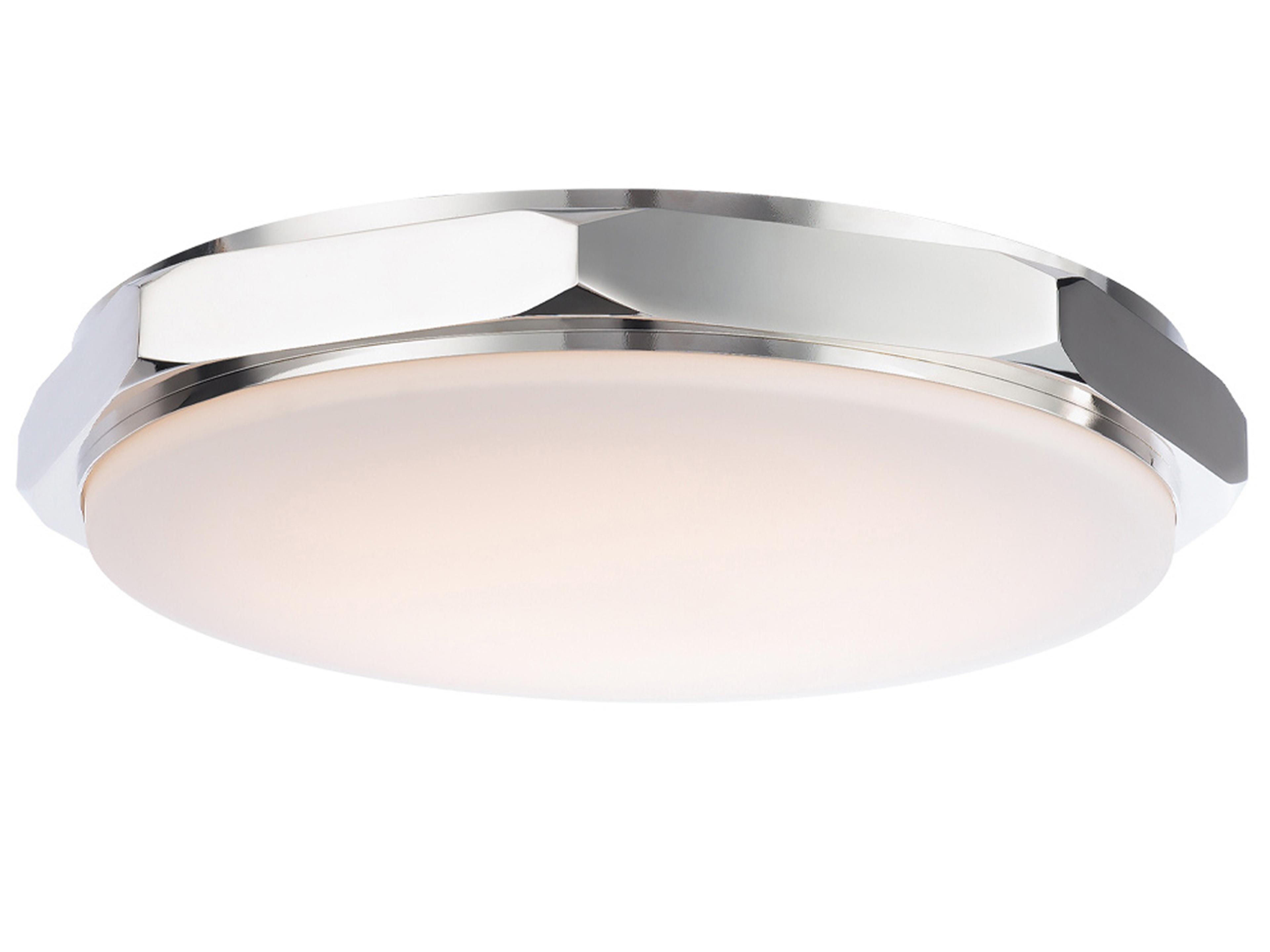 Grommet 1-Light Polished Nickel Glass LED Round Flush Mount