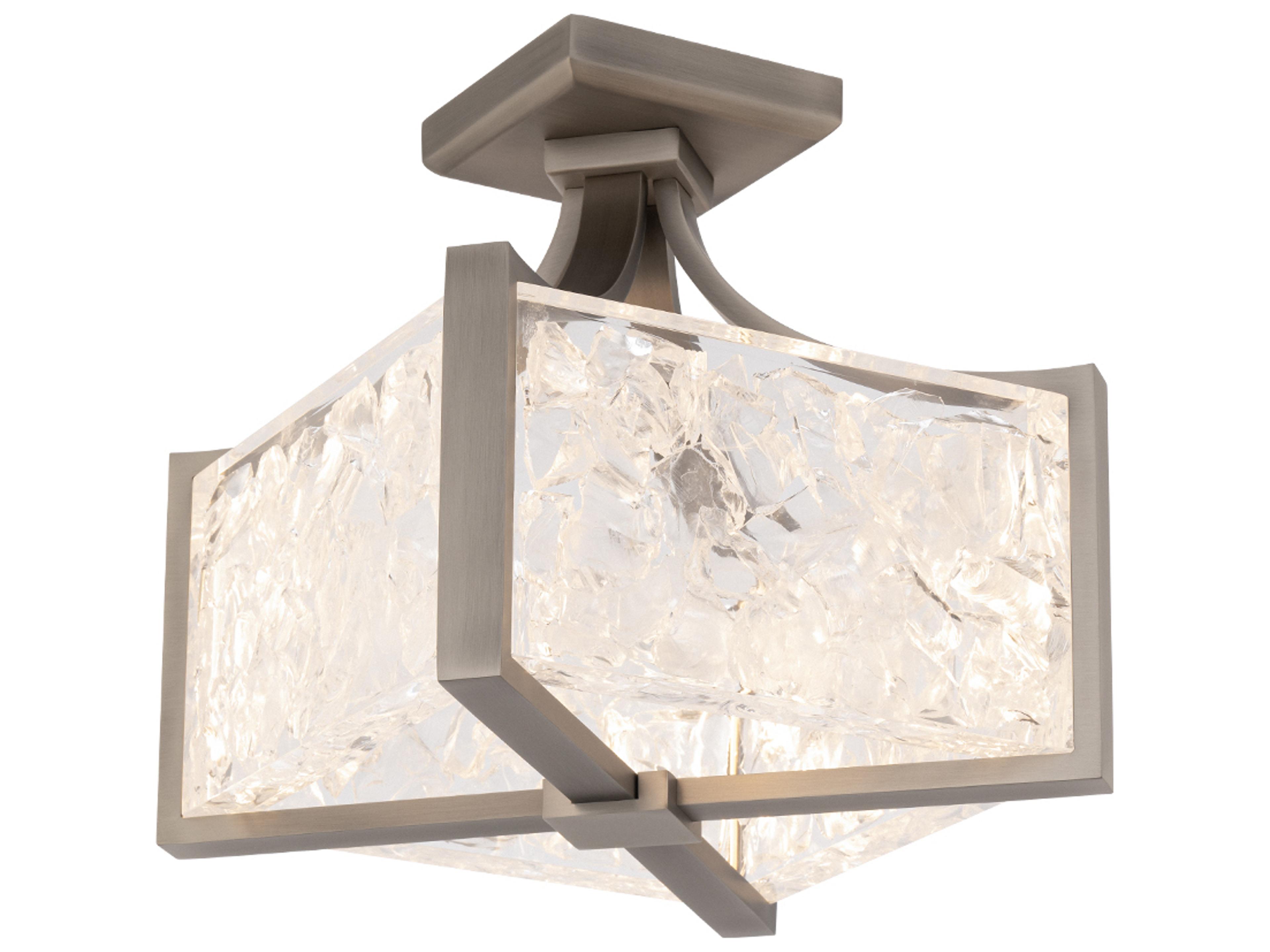 Emblem 1-Light Brushed Nickel Semi Flush Mount