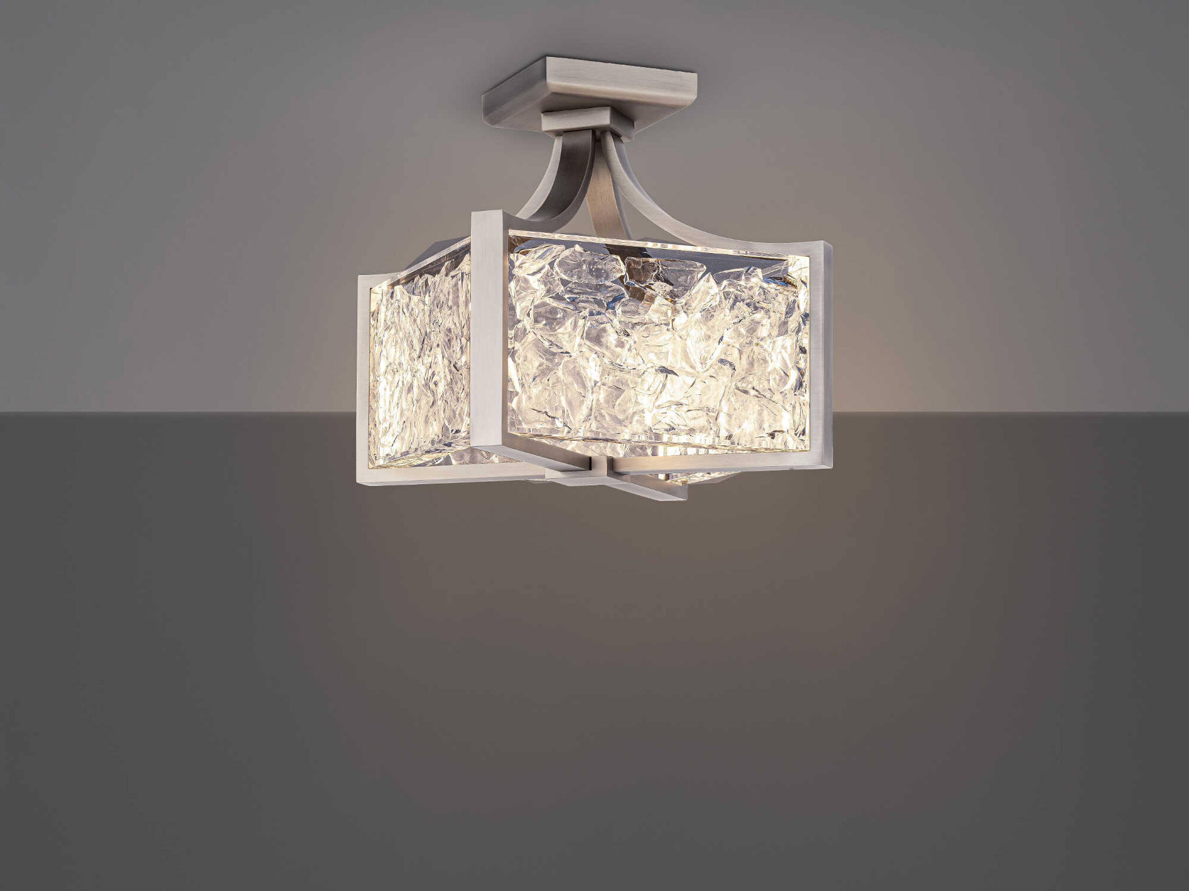 Modern Forms Emblem 1-Light Brushed Nickel Semi Flush Mount