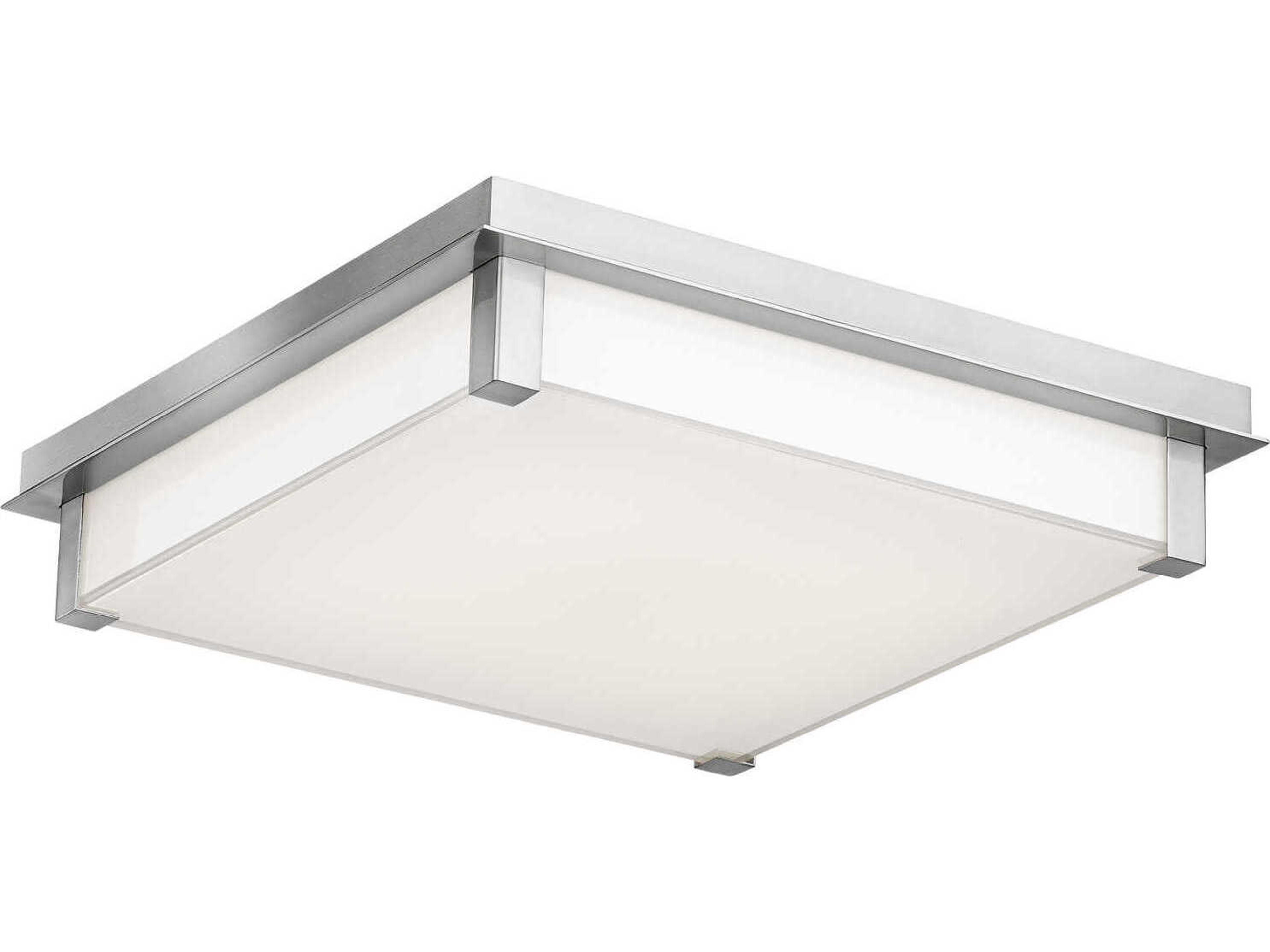 Modern Forms Polar 1-Light Brushed Nickel Glass LED Geometric Flush Mount