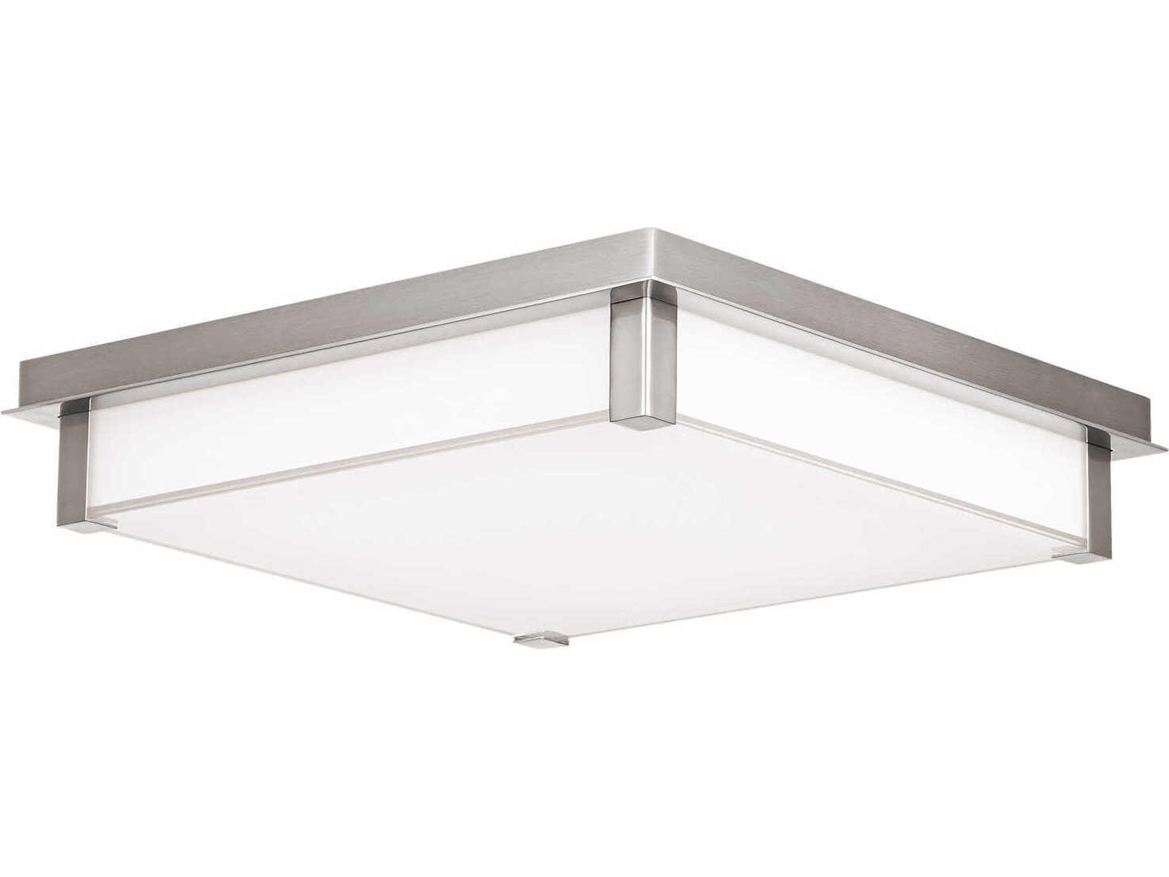 Modern Forms Polar 1-Light Brushed Nickel Glass LED Geometric Flush Mount