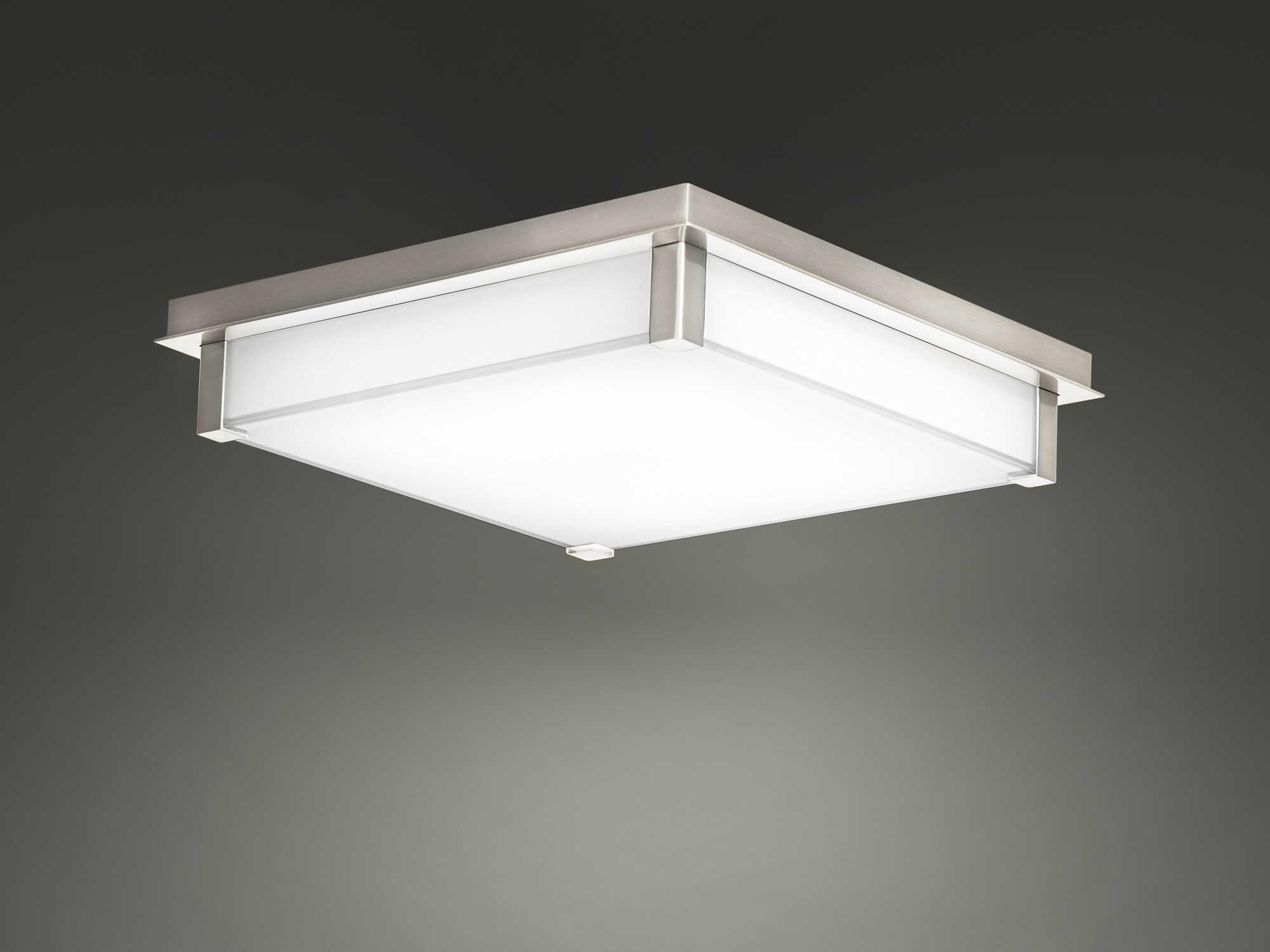 Modern Forms Polar 1-Light Brushed Nickel Glass LED Geometric Flush Mount