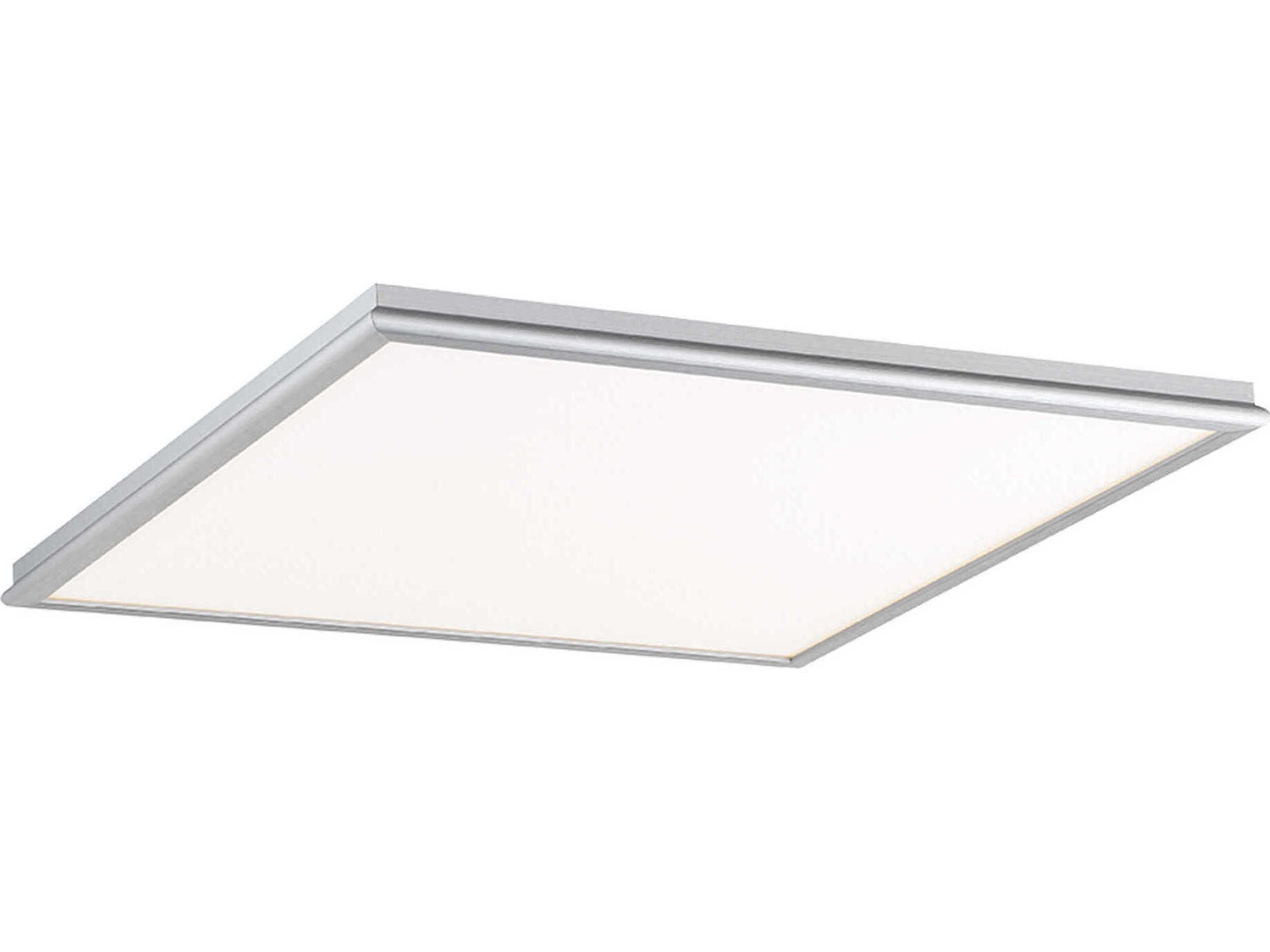 Neo 1-Light Brushed Aluminum Silver Glass LED Geometric Flush Mount