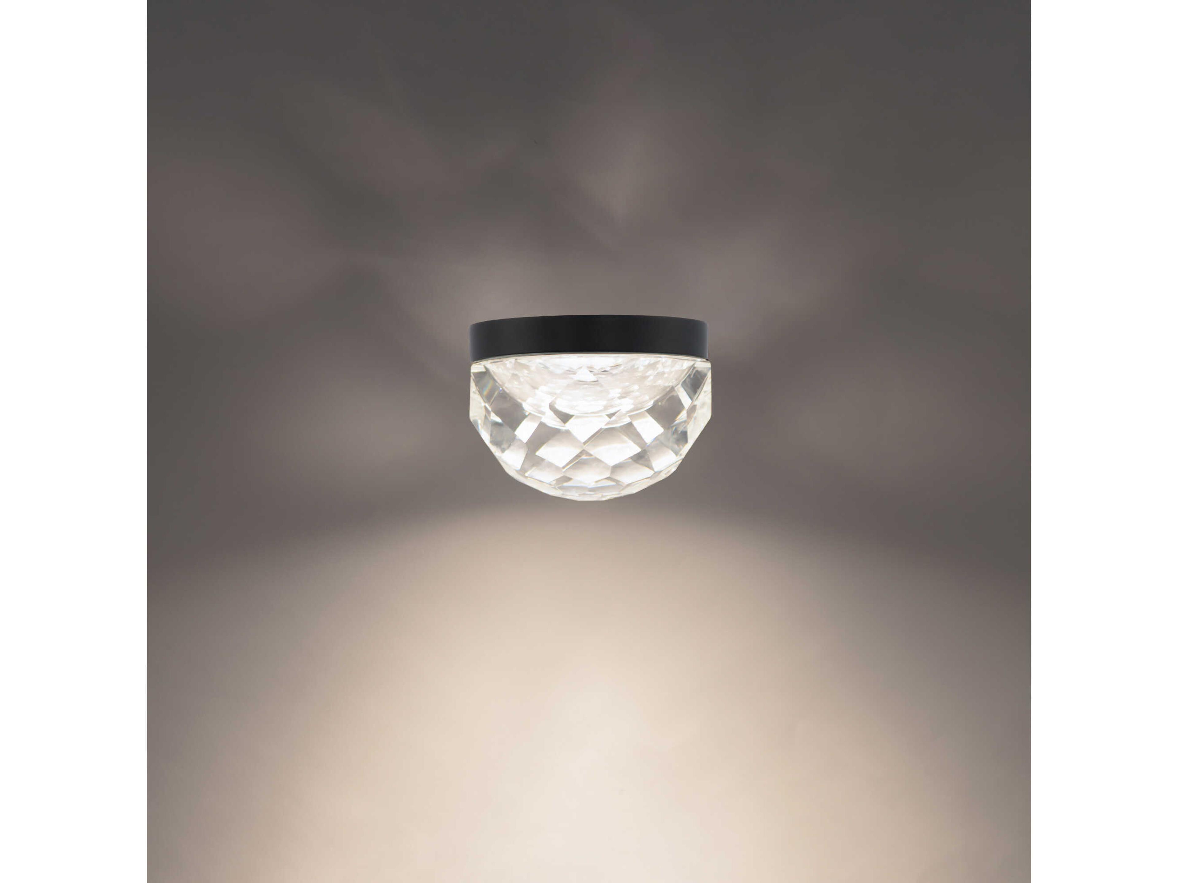 Modern Forms Cascade 1-Light Black Crystal LED Dome Flush Mount