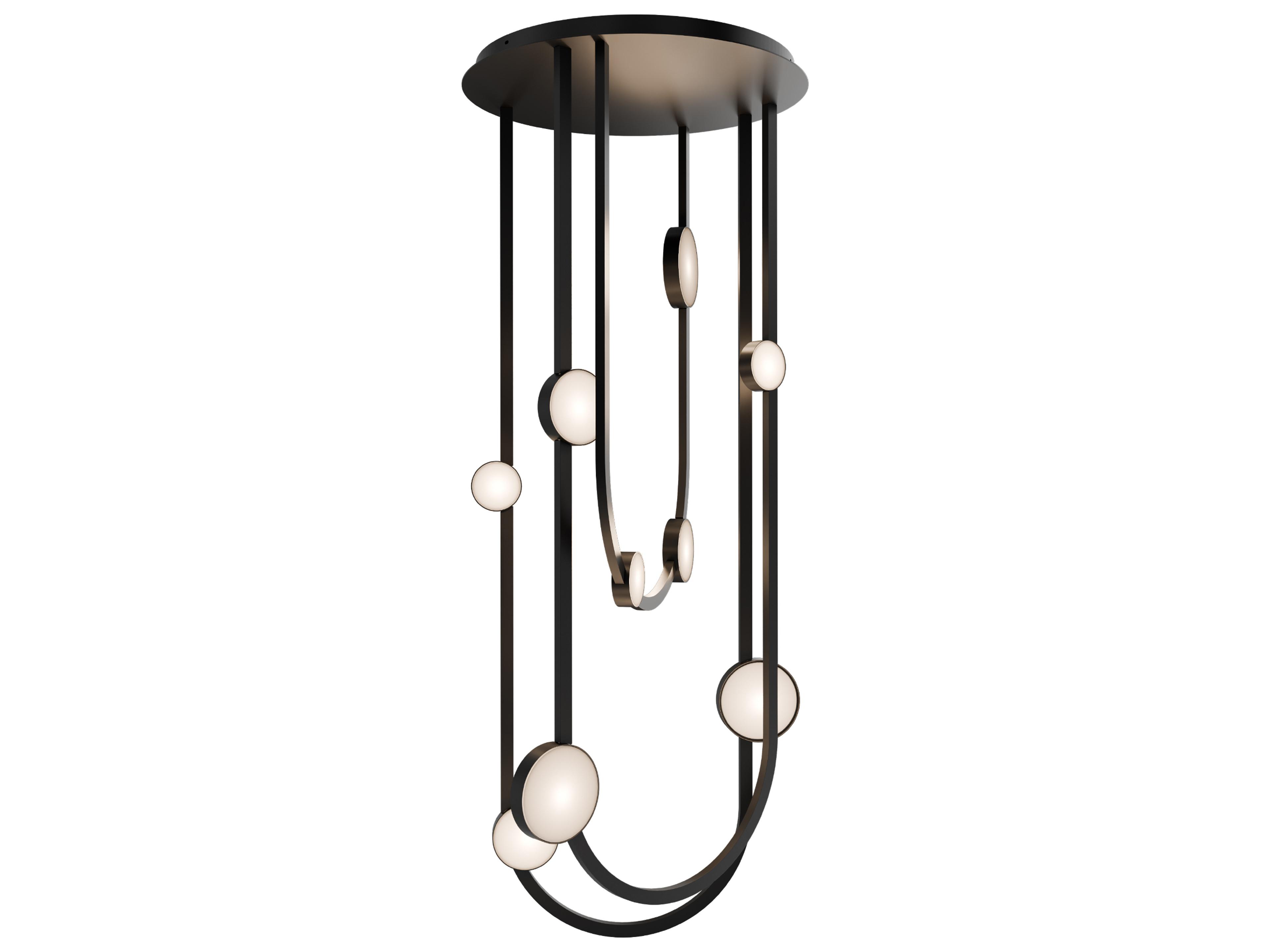 Modern Forms Tableau 10-Light Black Linear Semi Flush Mount