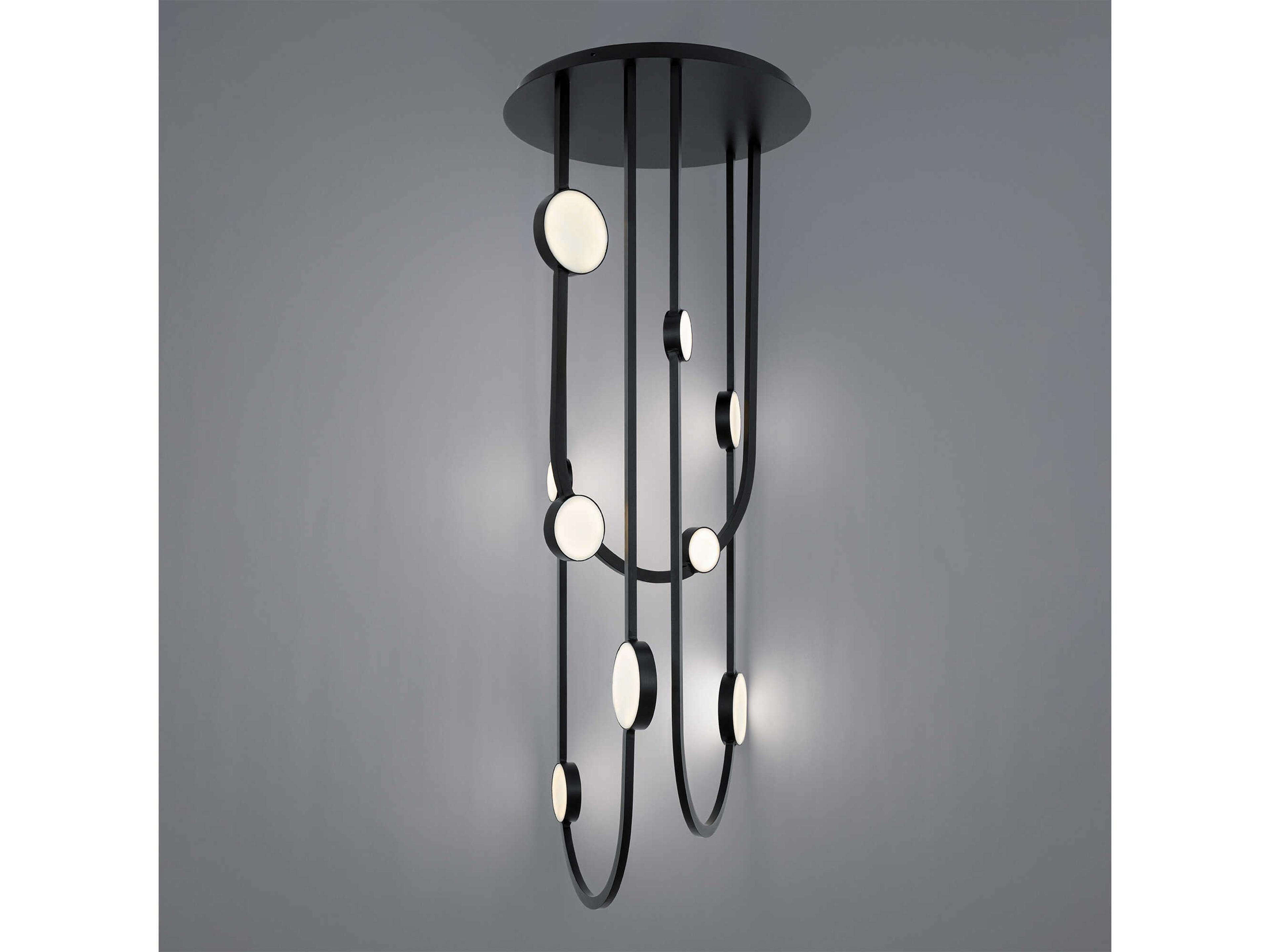 Modern Forms Tableau 10-Light Black Linear Semi Flush Mount