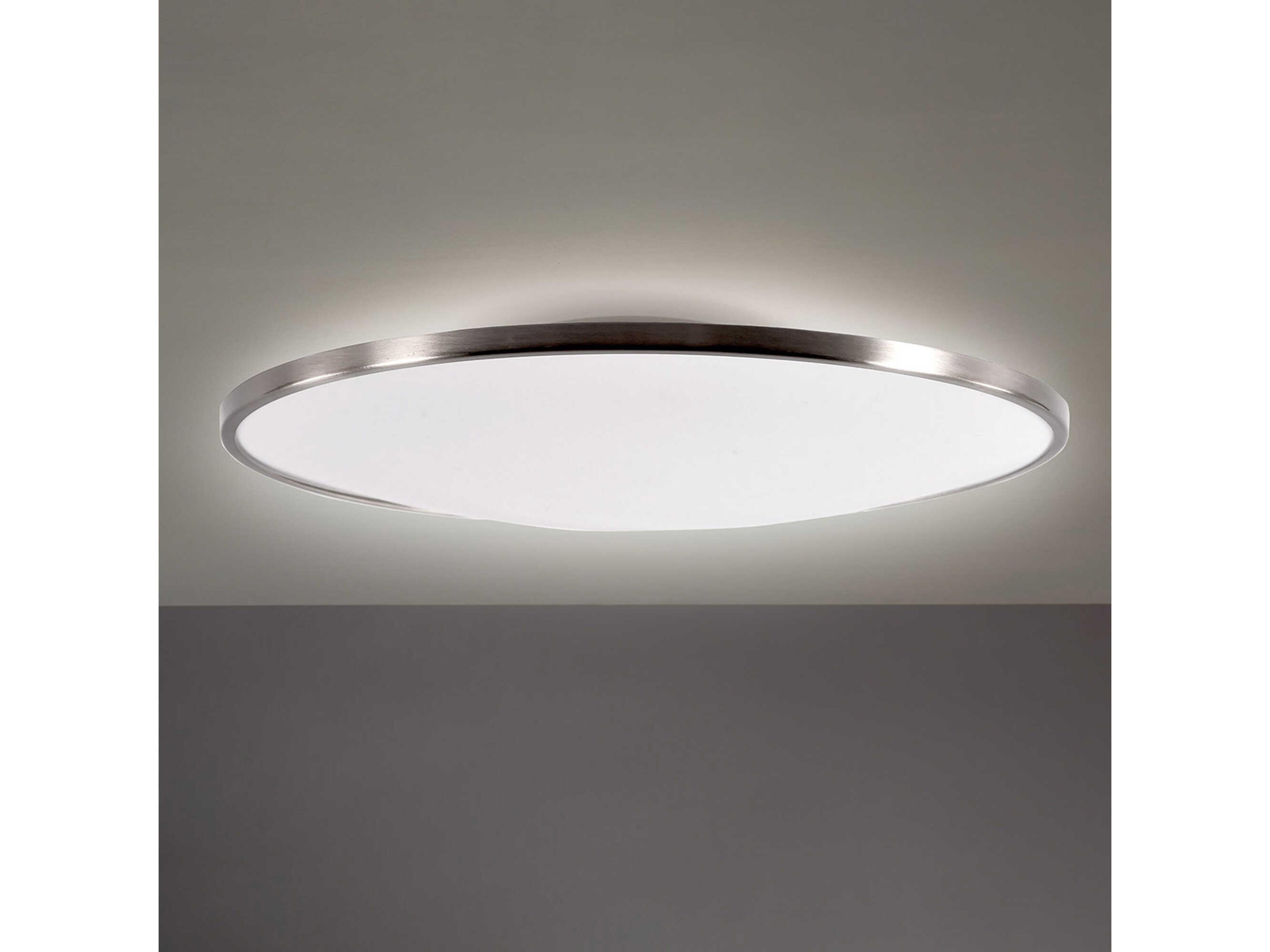 Modern Forms Puck 1-Light Brushed Nickel LED Round Flush Mount