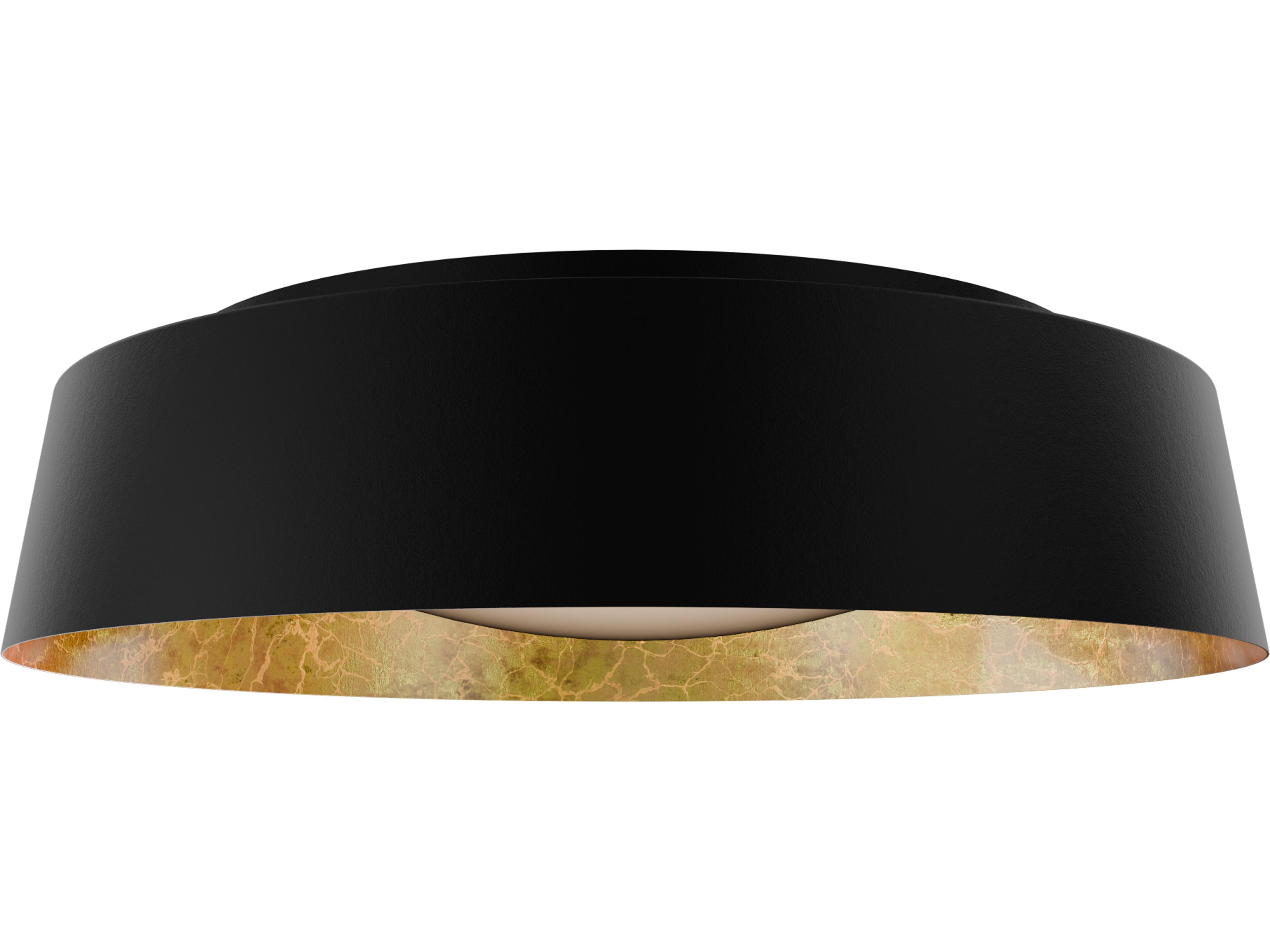 Modern Forms Gilt 1-Light Bronze Gold Leaf Black Round Flush Mount
