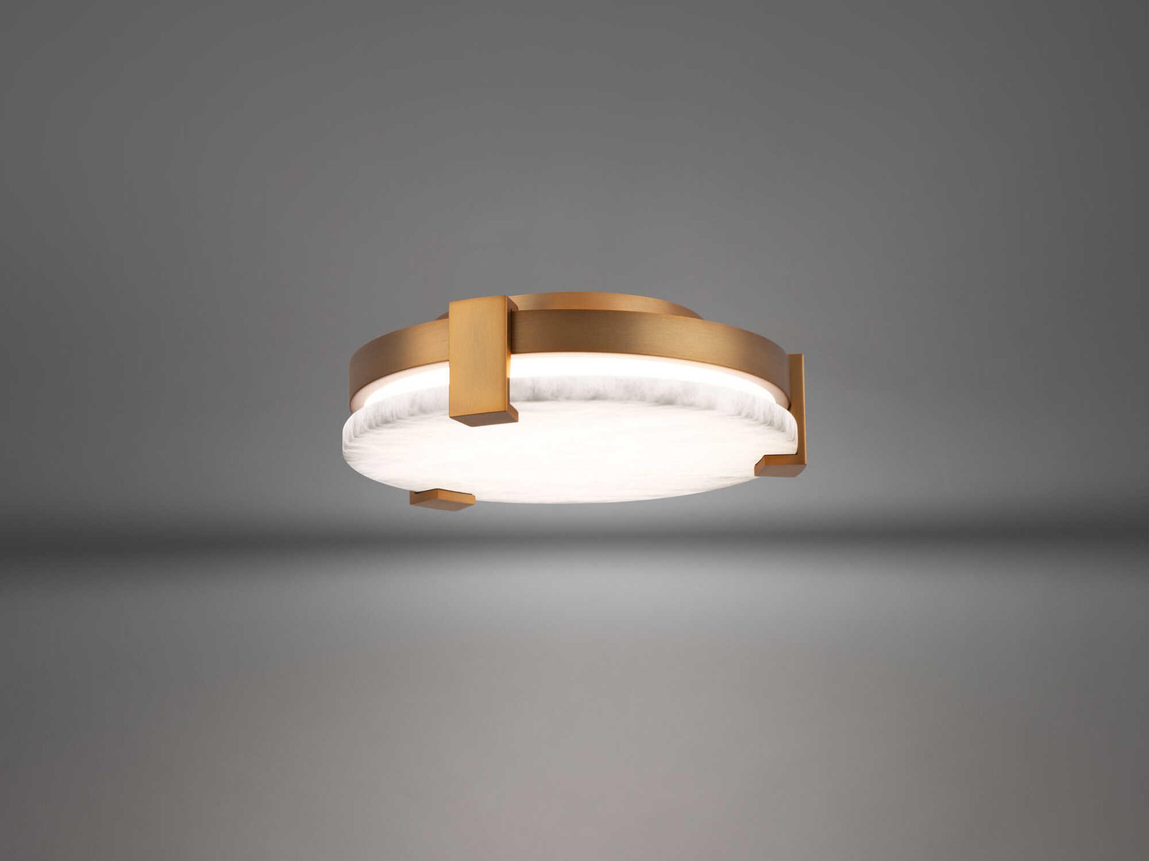 Modern Forms Catalonia 1-Light Aged Brass LED Round Flush Mount