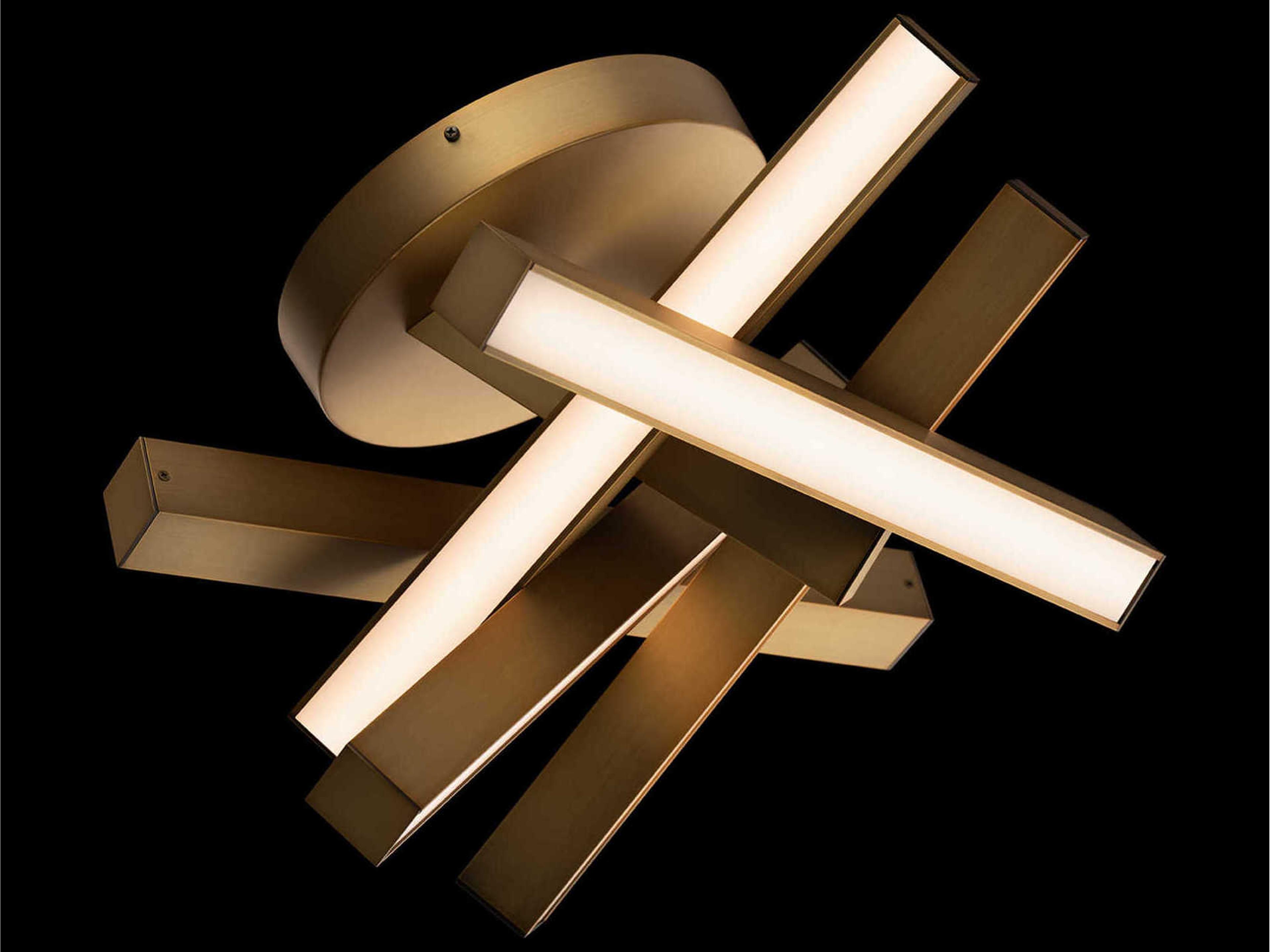 Modern Forms Chaos 5-Light Aged Brass Geometric Semi Flush Mount