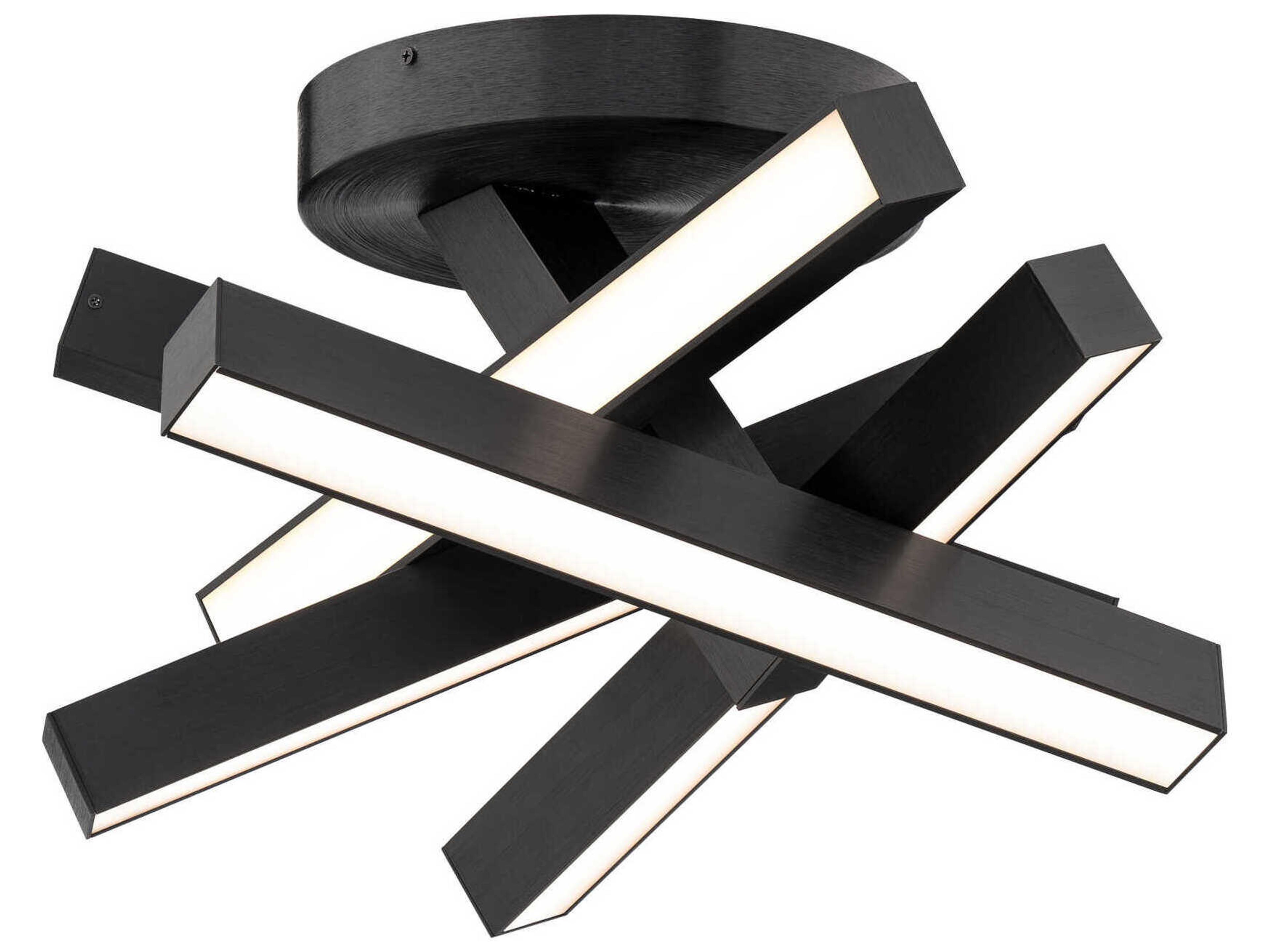 Chaos 5-Light Black Geometric Semi Flush Mount