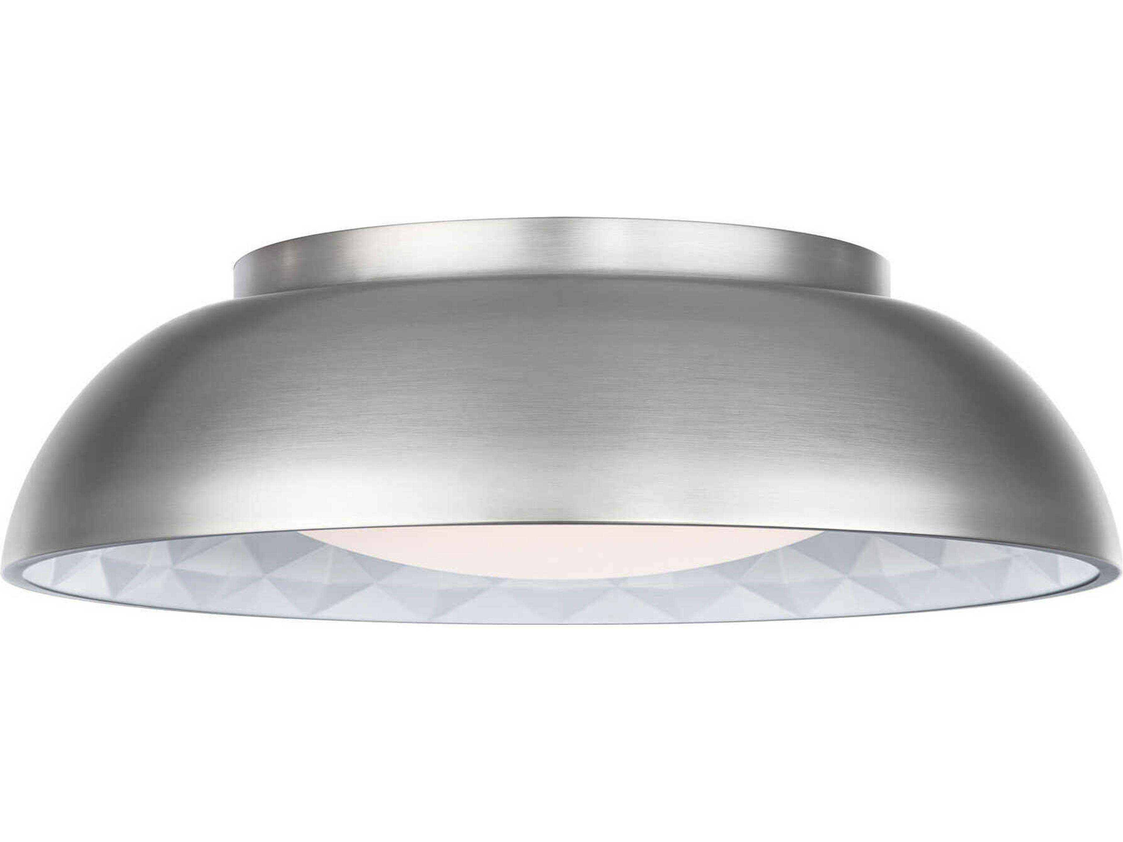 Modern Forms Prisma 1-Light Brushed Nickel Glass LED Bowl Dome Flush Mount