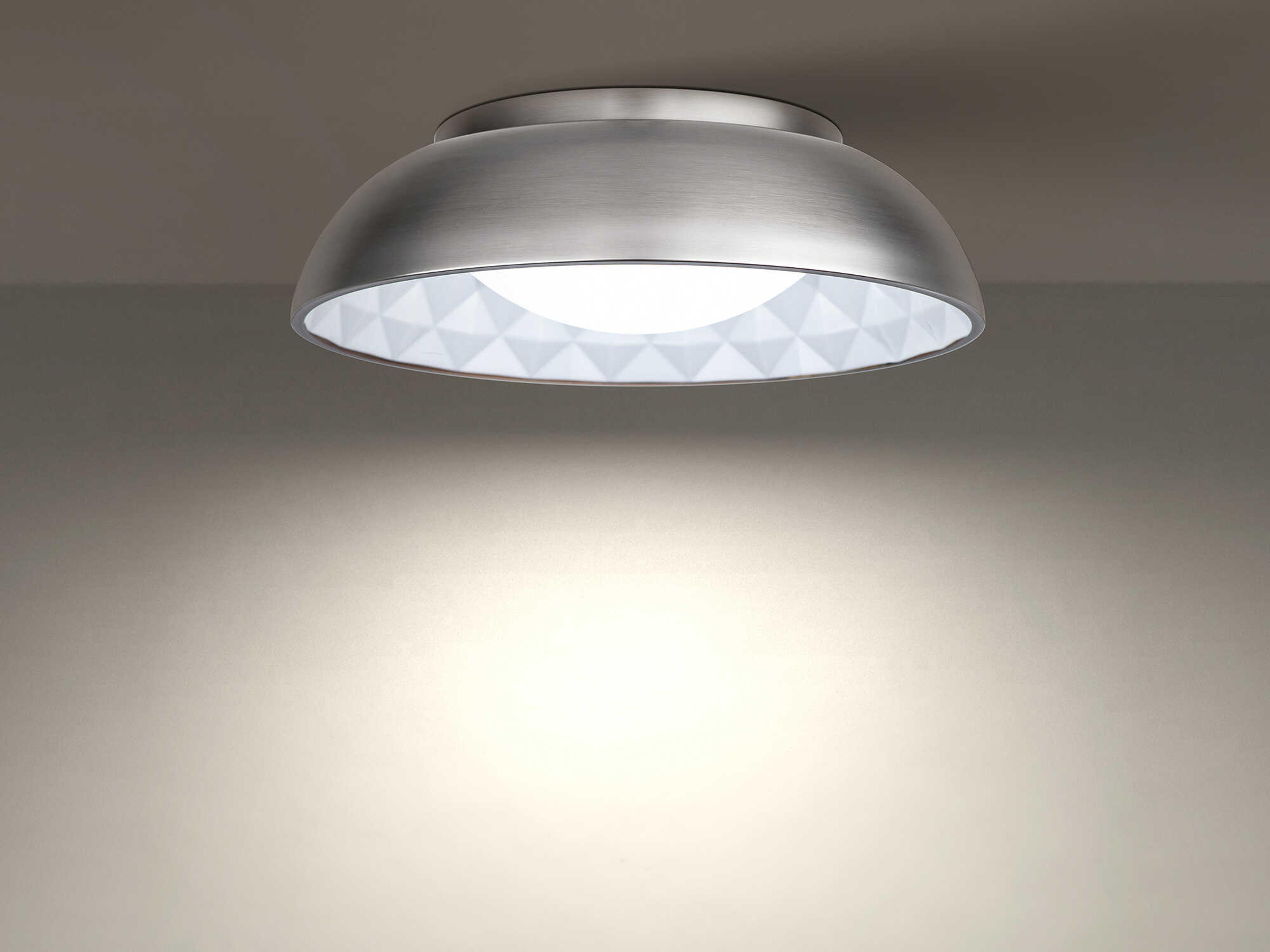 Modern Forms Prisma 1-Light Brushed Nickel Glass LED Bowl Dome Flush Mount