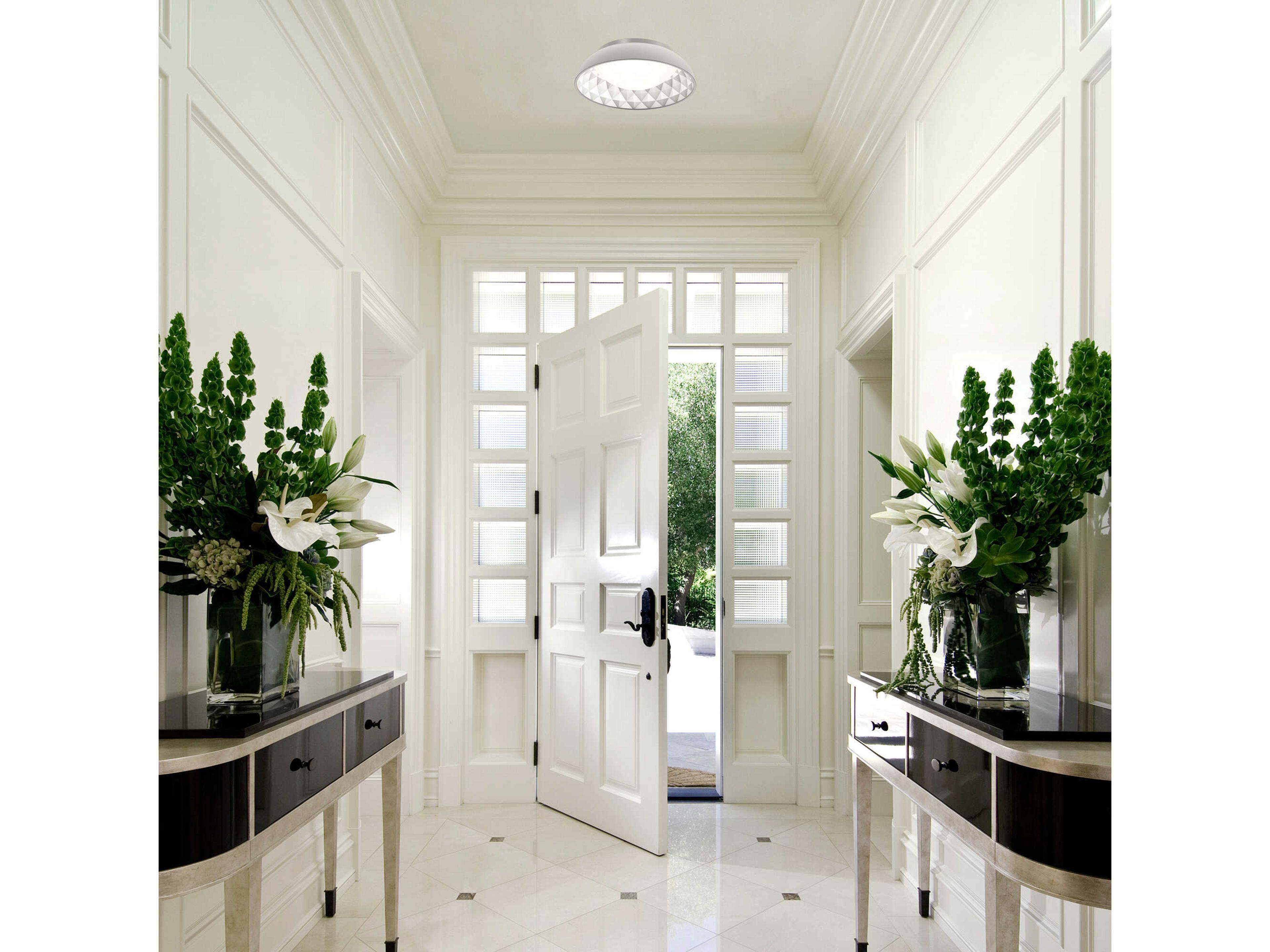 Modern Forms Prisma 1-Light Brushed Nickel Glass LED Bowl Dome Flush Mount