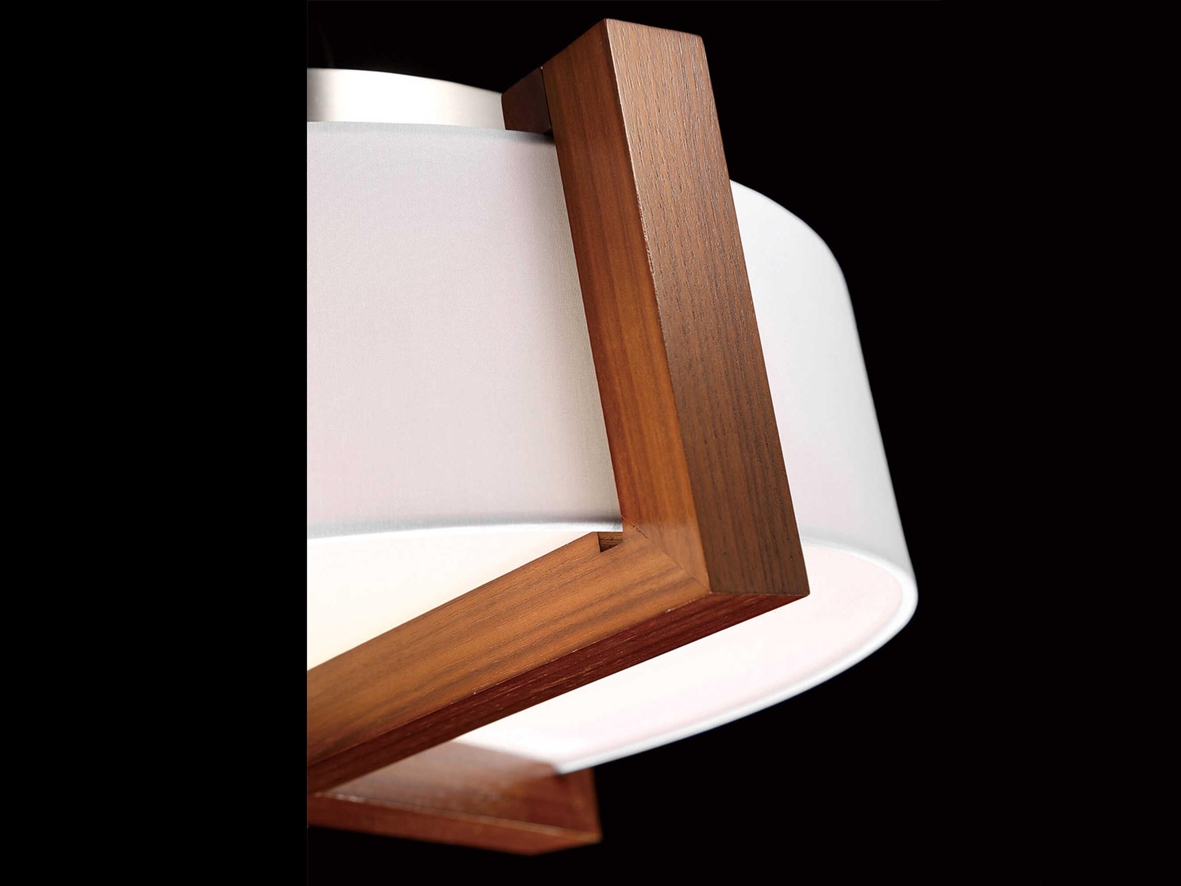 Modern Forms Segment 1-Light Dark Walnut Brown LED Drum Flush Mount