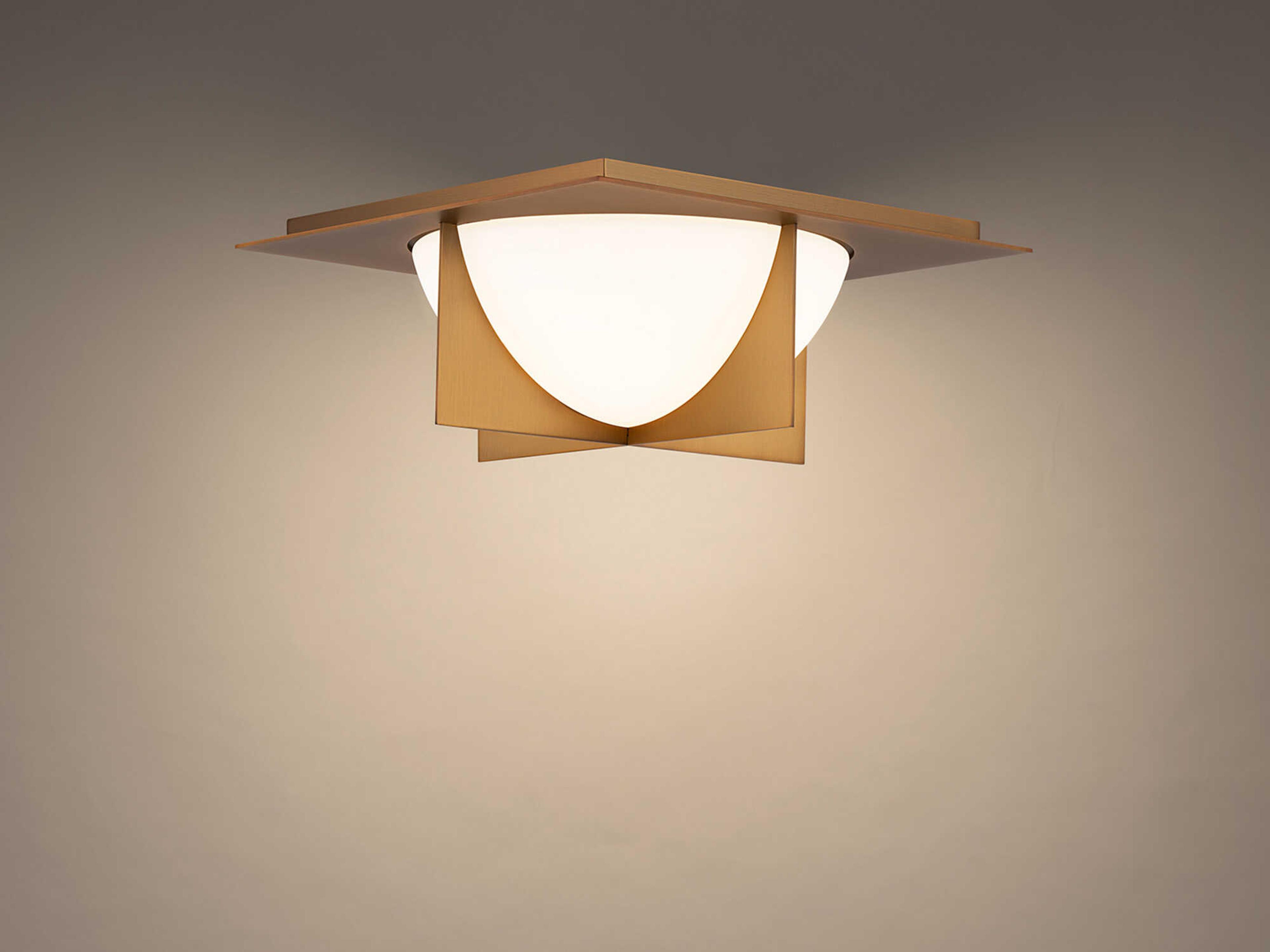Modern Forms Echelon 1-Light Aged Brass Glass LED Bowl Flush Mount