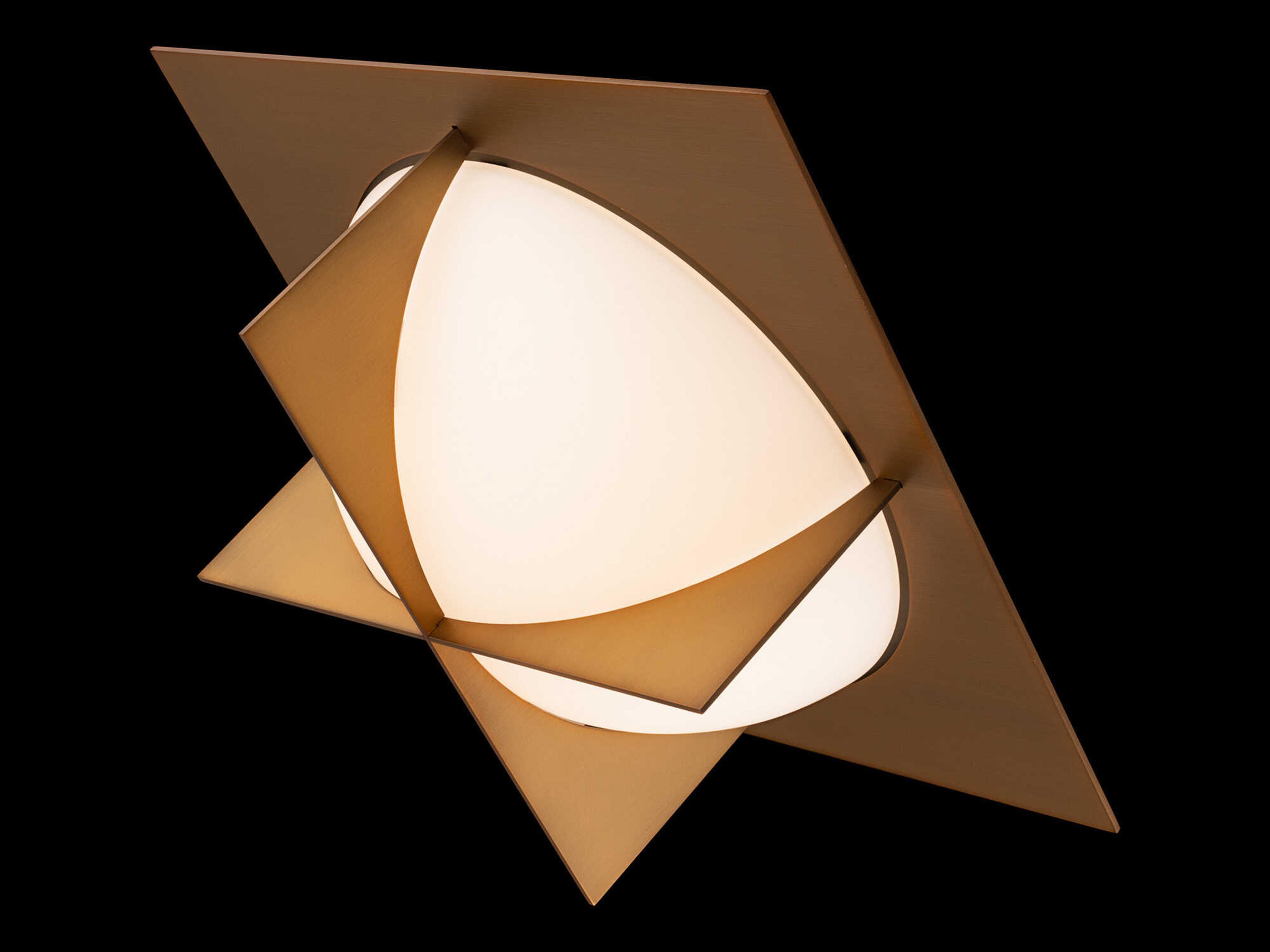 Modern Forms Echelon 1-Light Aged Brass Glass LED Bowl Flush Mount