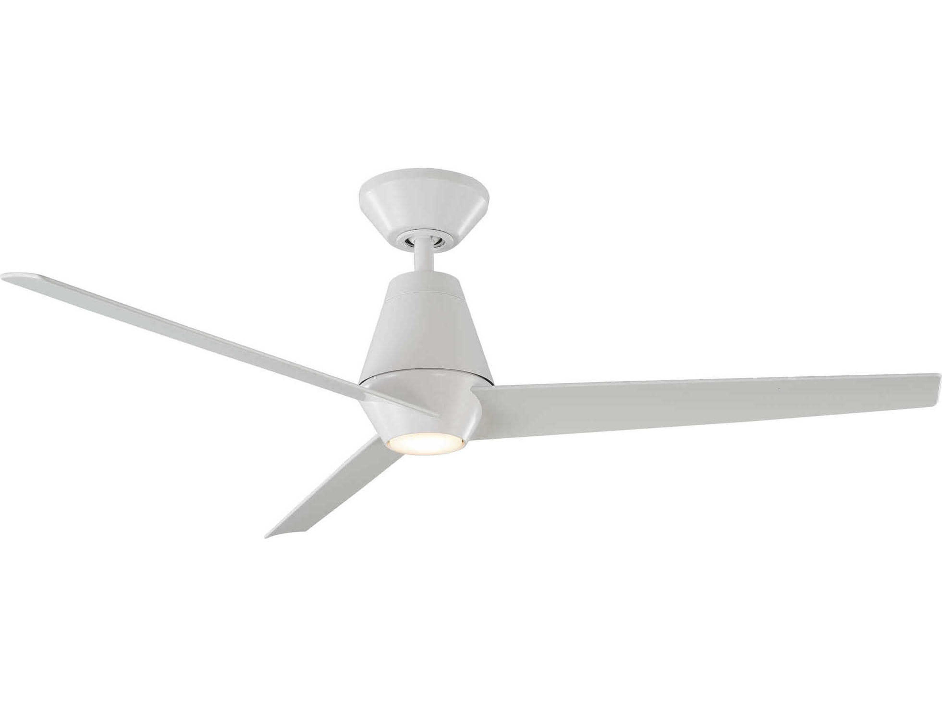 Slim 52 Inch LED Smart Ceiling Fan in Matte White