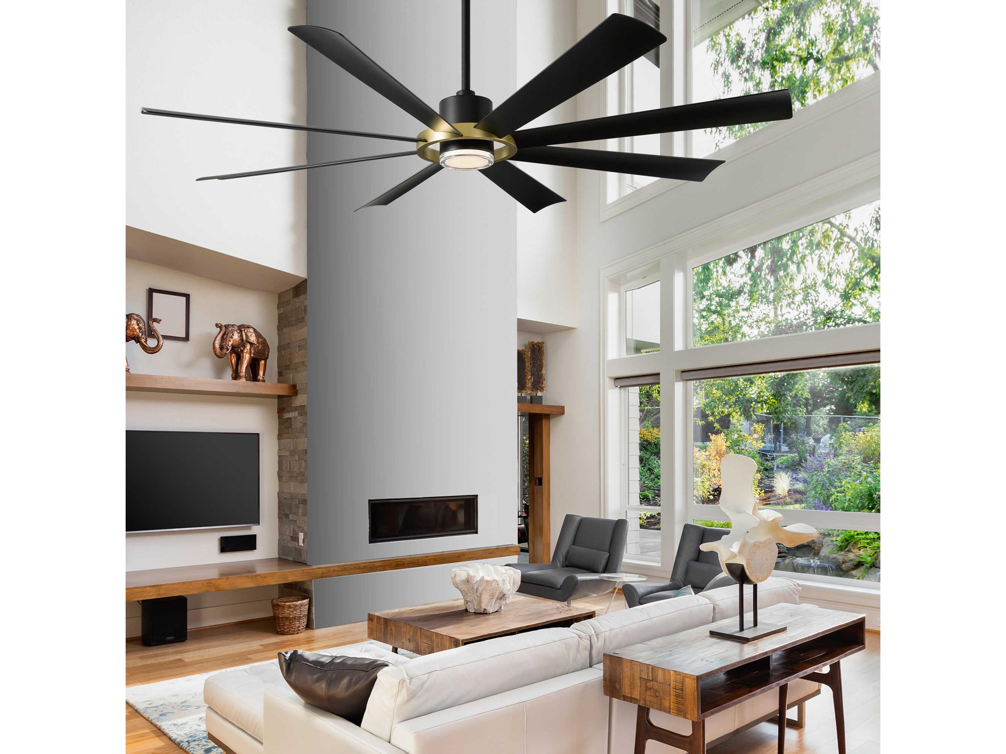 Modern Forms Aura Soft Brass / Matte Black 72" Ceiling Fan