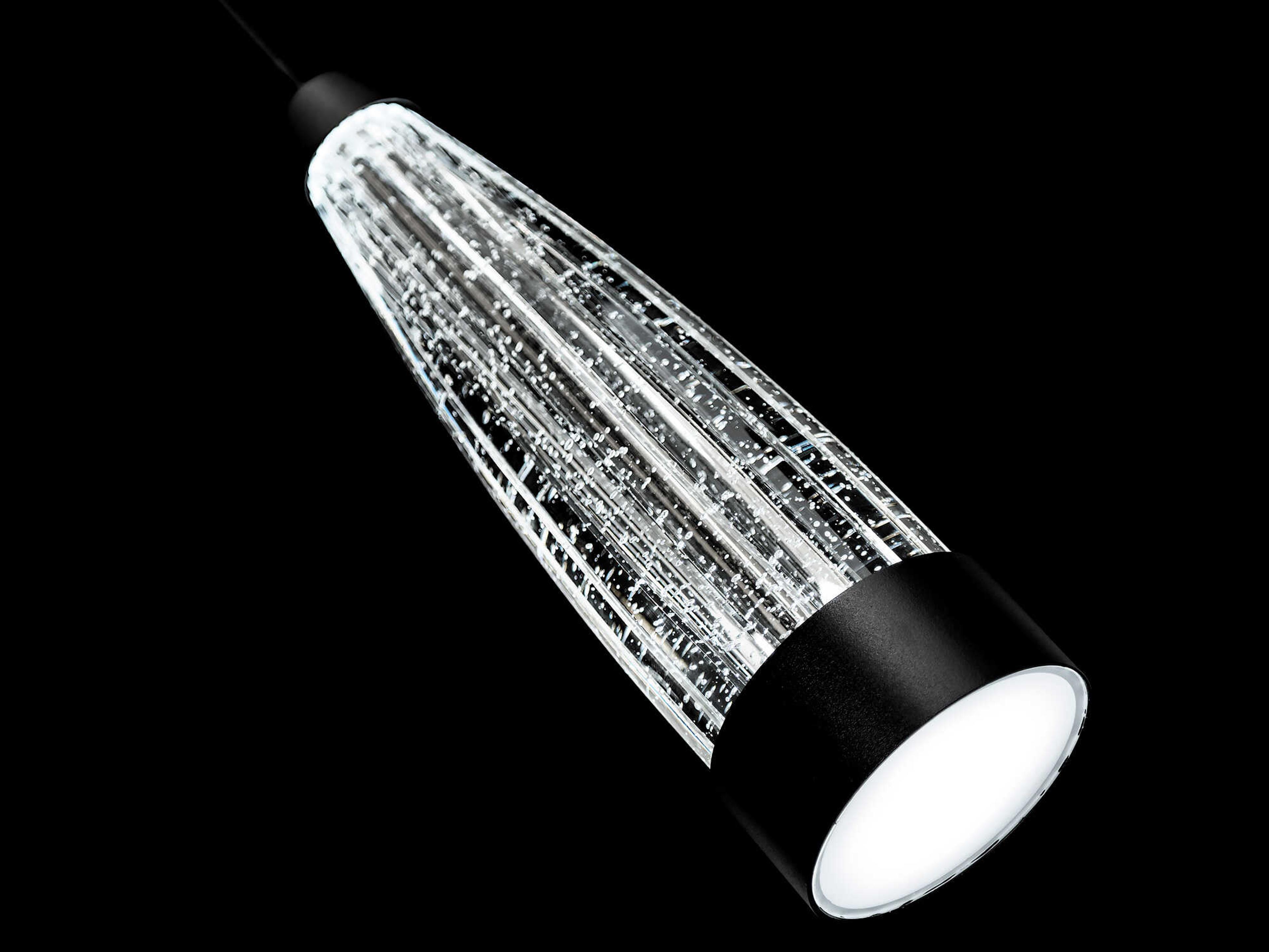 Modern Forms Mystic 1-Light Black Crystal LED Cylinder Mini Pendant